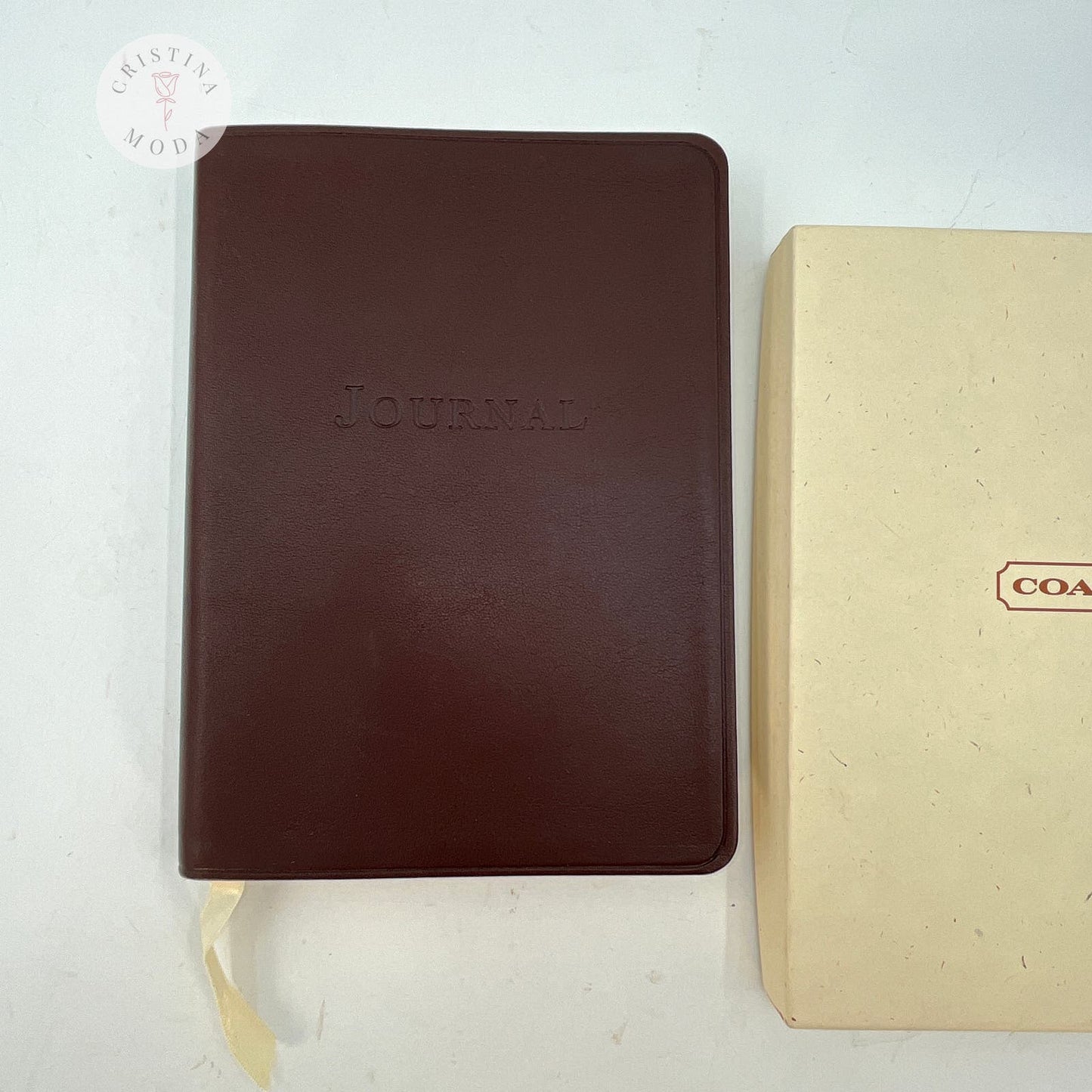 NEW Vintage Coach Leather Bound Journal 4524 Mahogany Brown 1990's