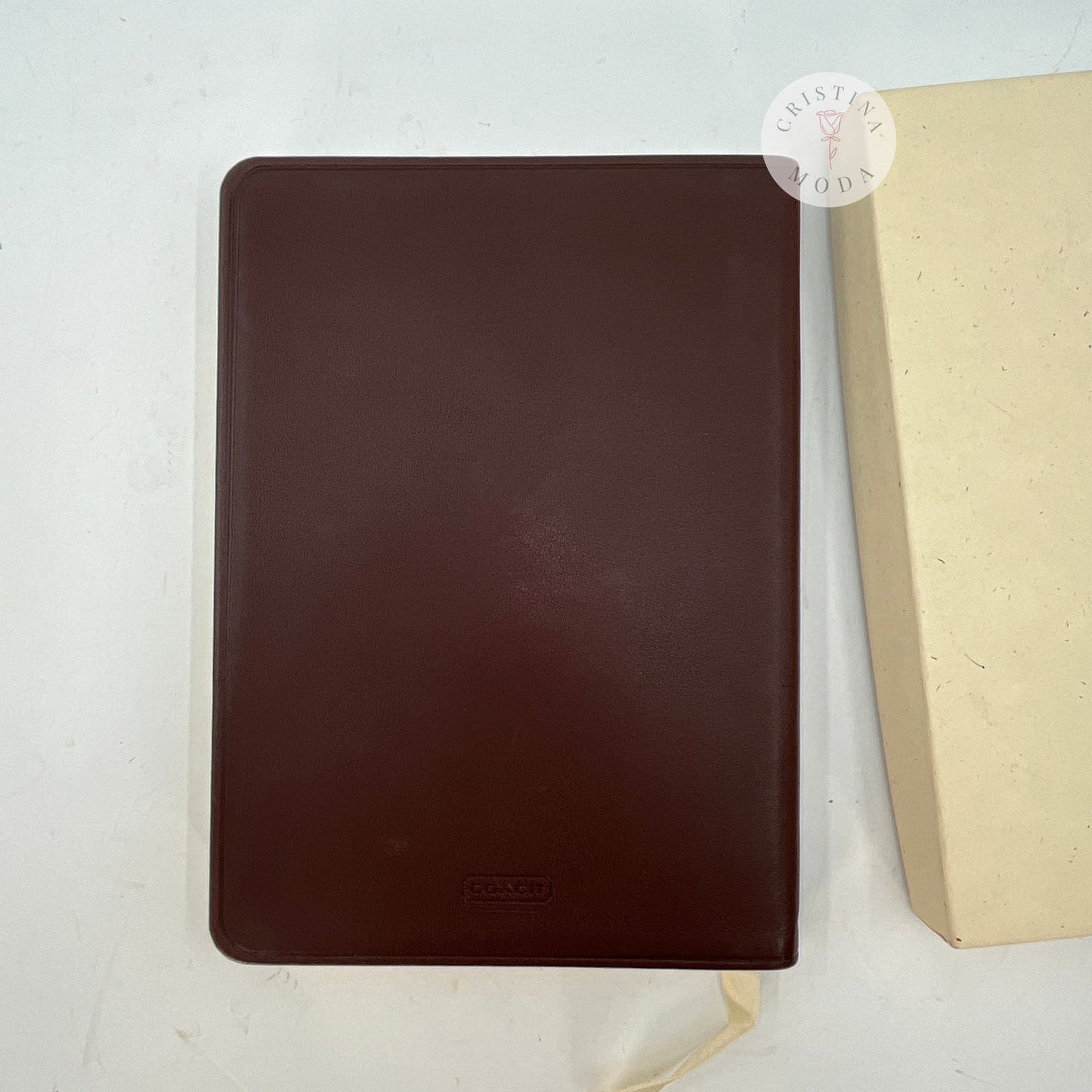 NEW Vintage Coach Leather Bound Journal 4524 Mahogany Brown 1990's