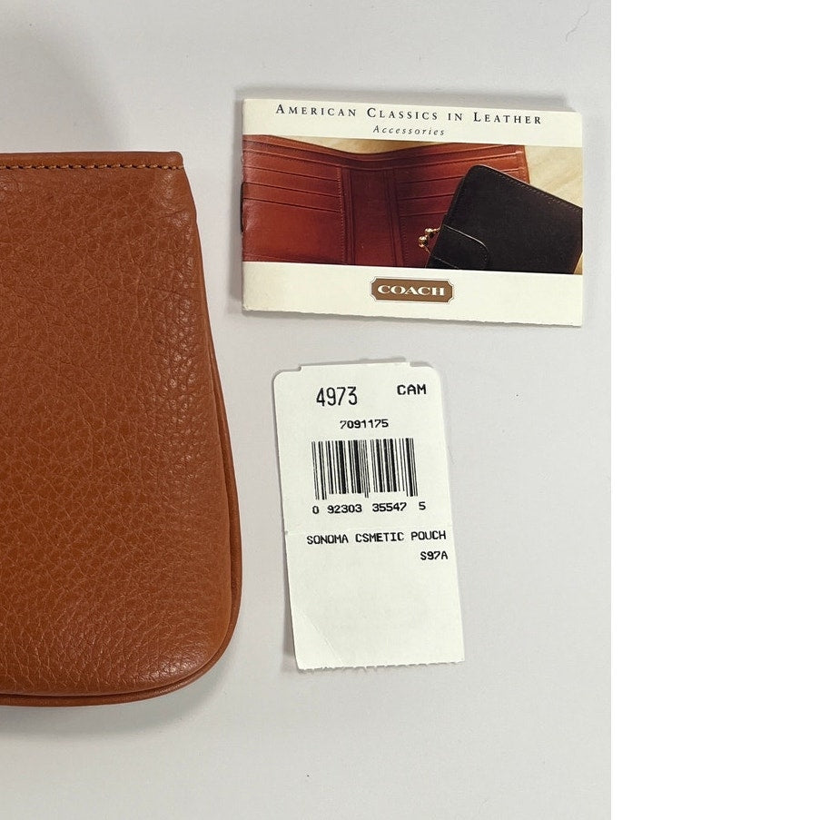 NEW Vintage Coach Sonoma Cosmetic Pouch Natural Grain 4973 Camel
