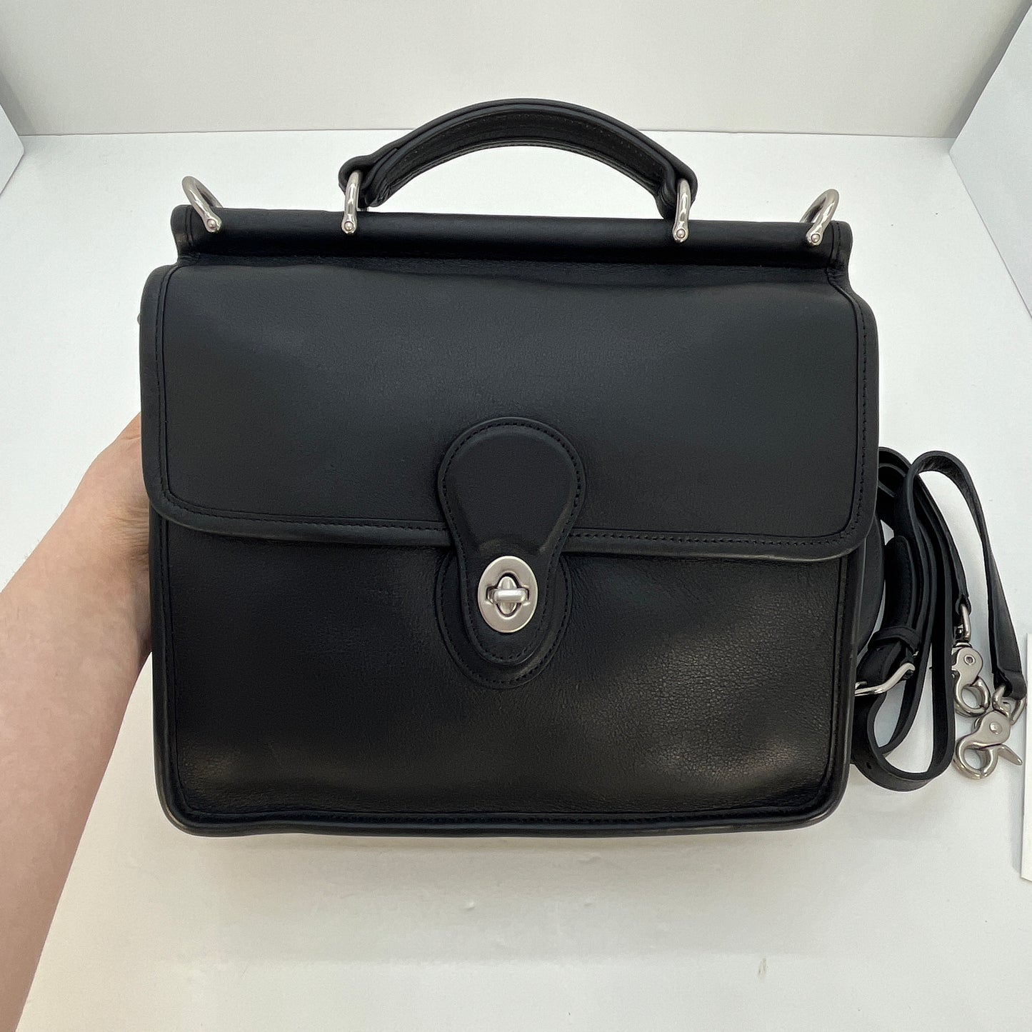 NEW Coach Willis Bag 9927 Black Leather Nickel Hardware 2005