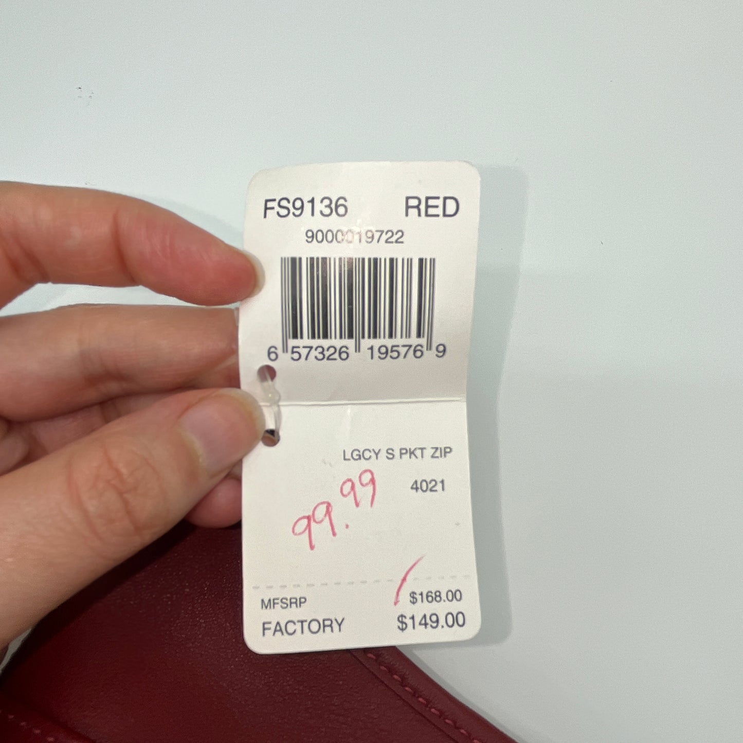 NEW Vintage Coach Legacy Small Pocket Zip 9136 Red 2004