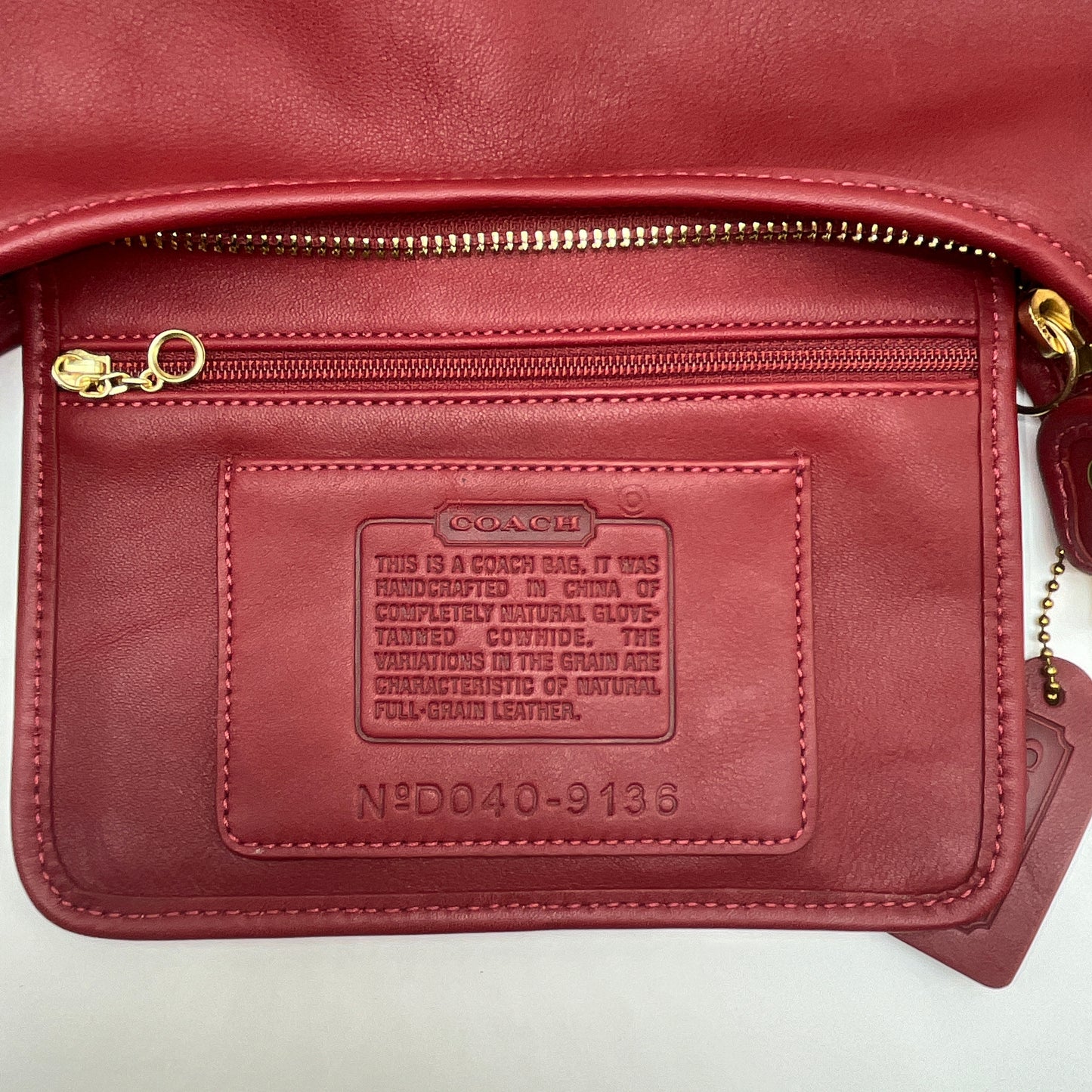 NEW Vintage Coach Legacy Small Pocket Zip 9136 Red 2004