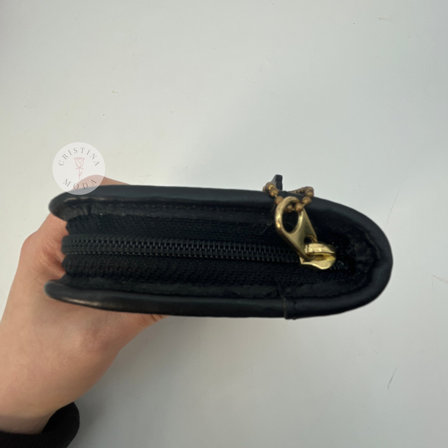 Vintage Coach Zip Around Compact Clutch 6901 Black