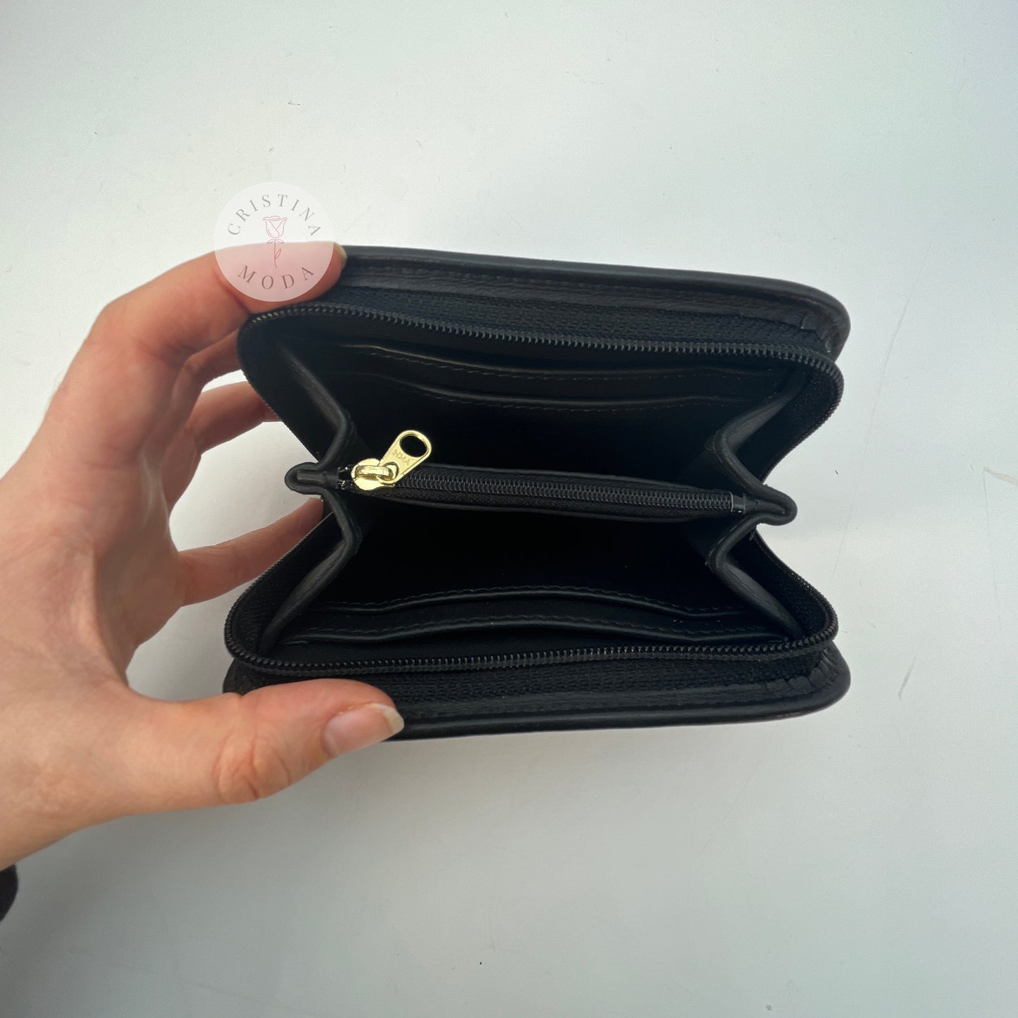 Vintage Coach Zip Around Compact Clutch 6901 Black
