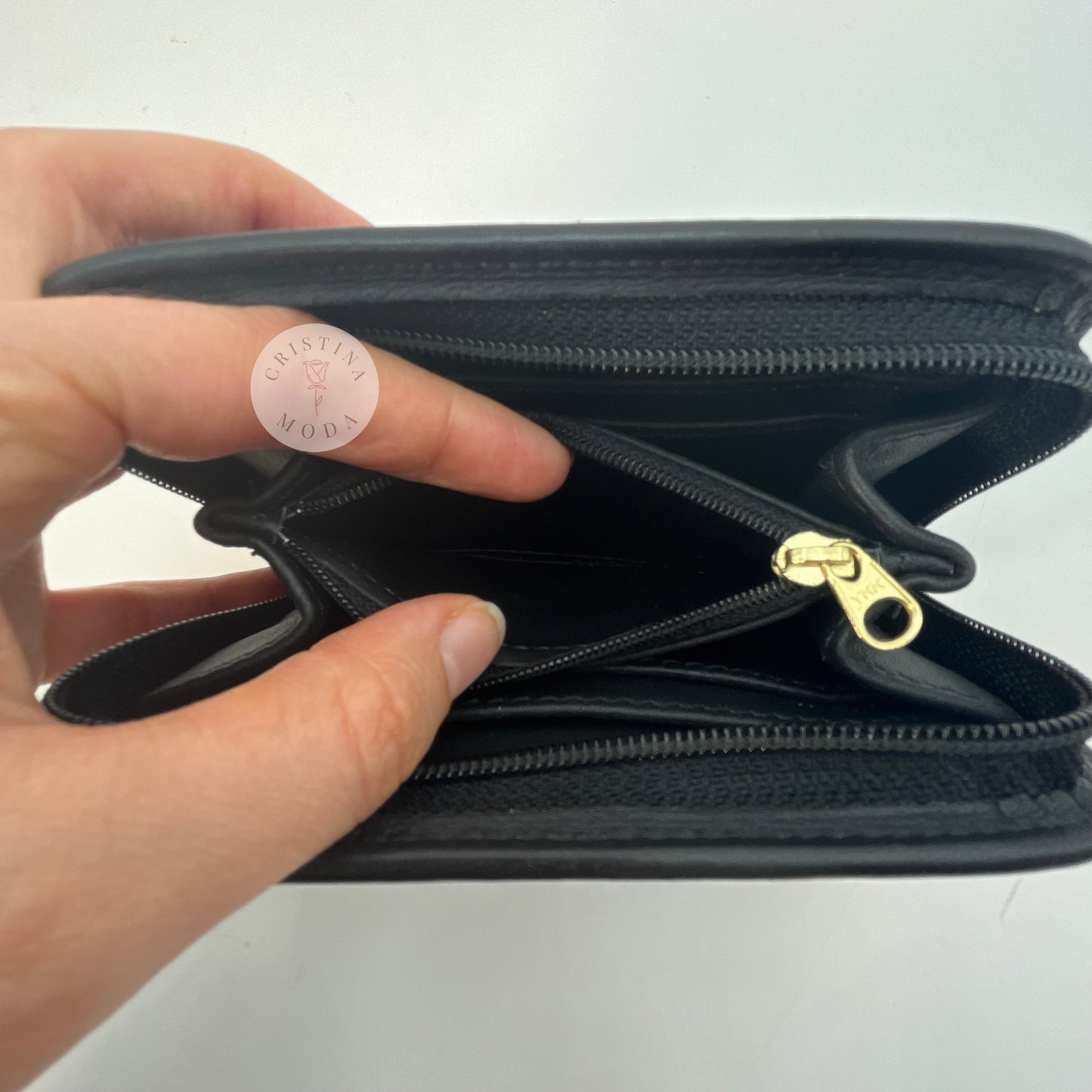 Vintage Coach Zip Around Compact Clutch 6901 Black