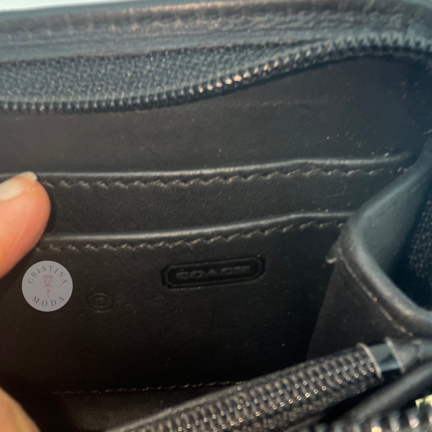 Vintage Coach Zip Around Compact Clutch 6901 Black