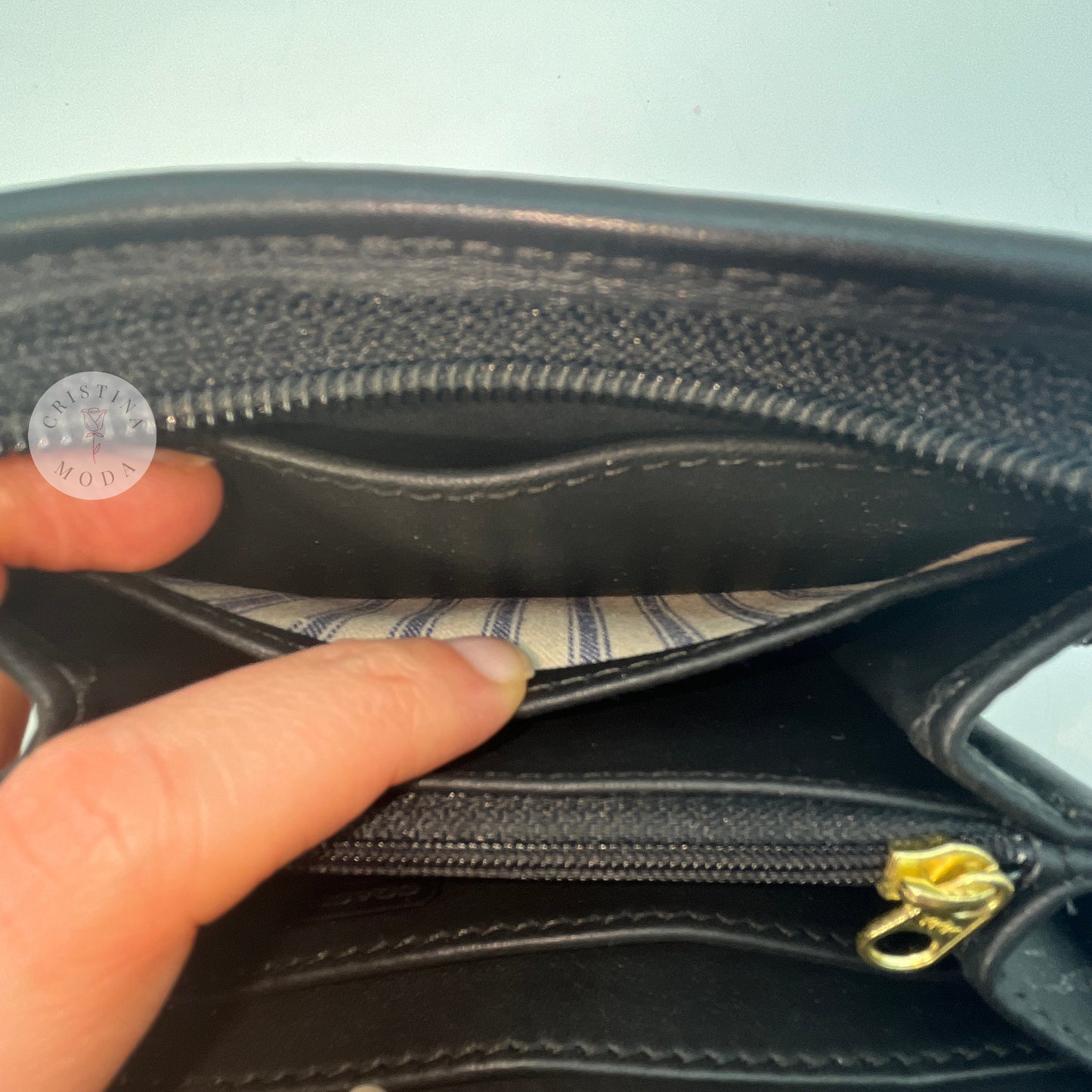 Vintage Coach Zip Around Compact Clutch 6901 Black
