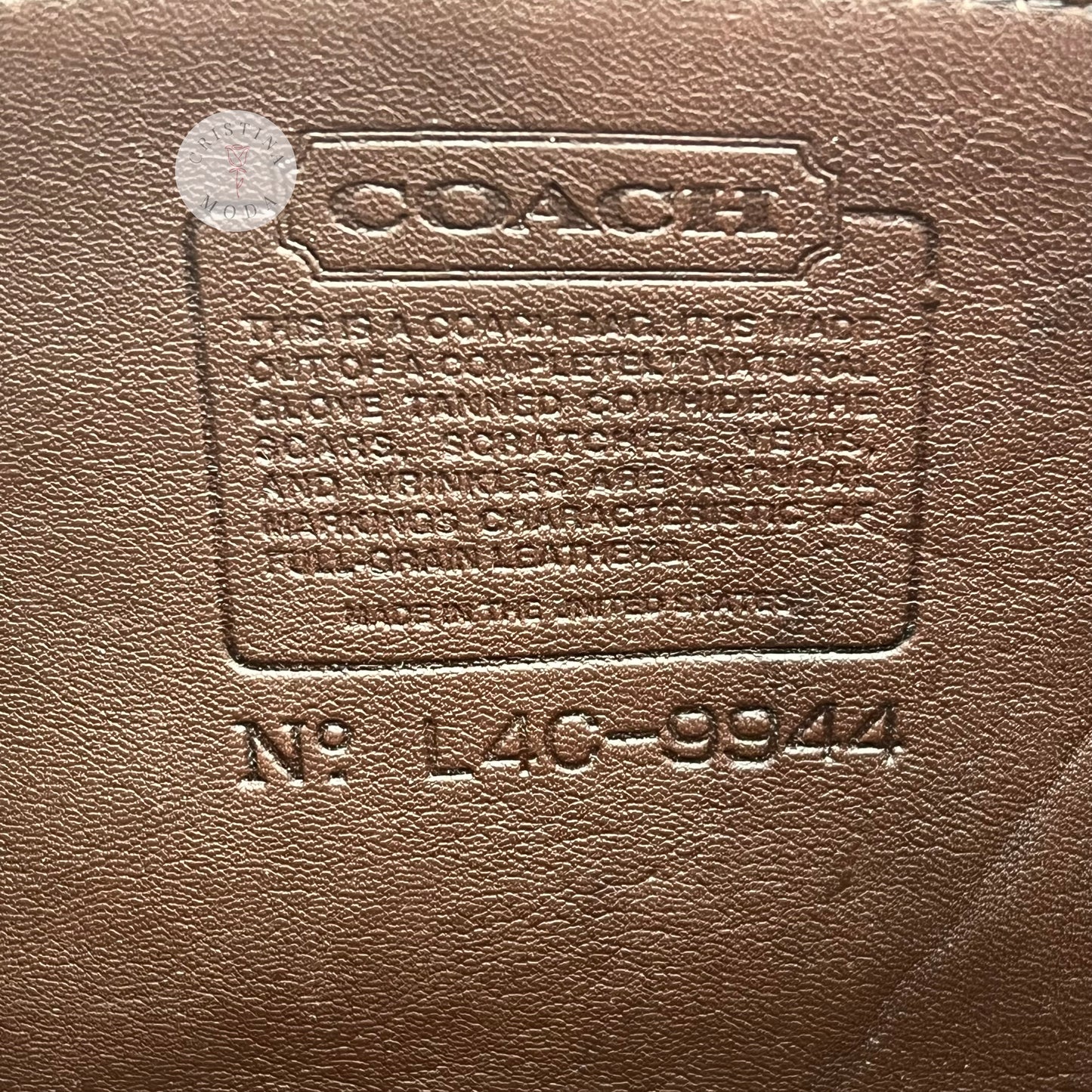 LIKE NEW Vintage Coach Taylor Zip 9944 Mahogany 1994 USA
