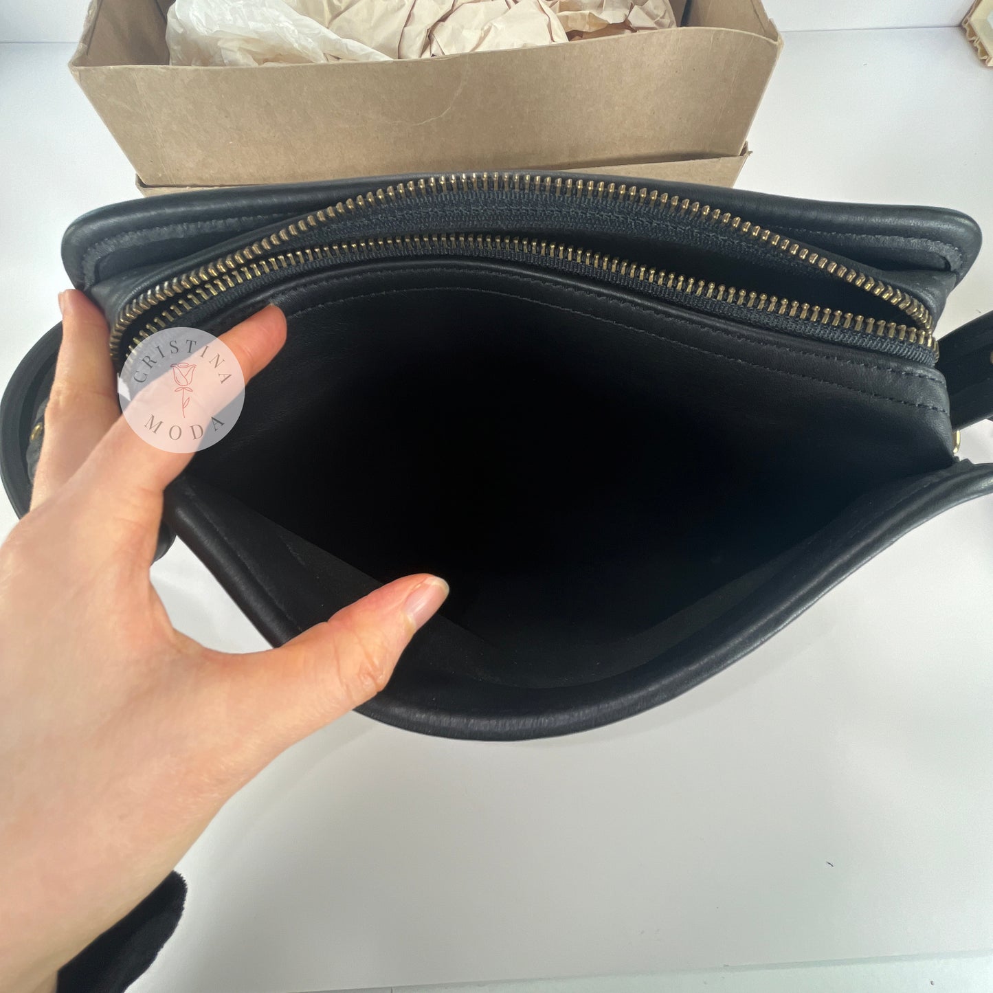 LIKE NEW Vintage Coach Legacy East West Compartment Bag 9164 Black