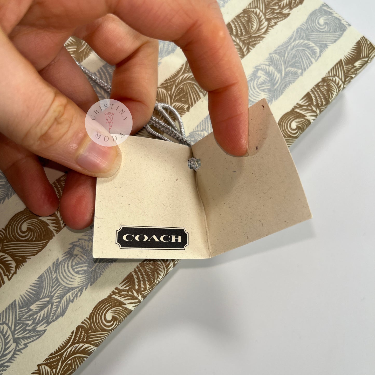 NEW Vintage Coach Trigger Snap Key Fob Gift Box British Tan