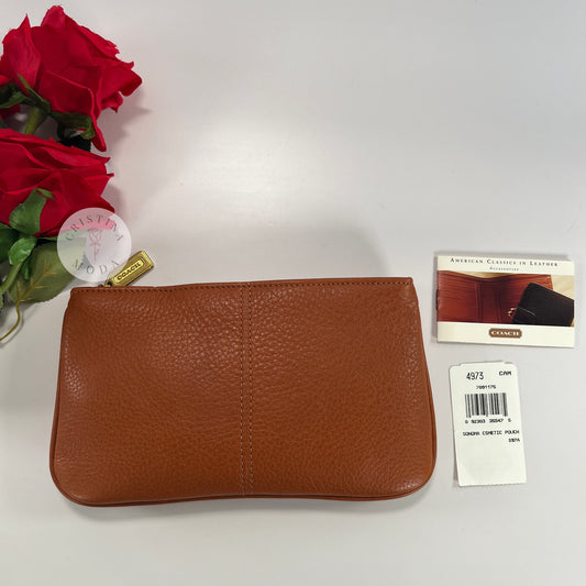NEW Vintage Coach Sonoma Cosmetic Pouch Natural Grain 4973 Camel