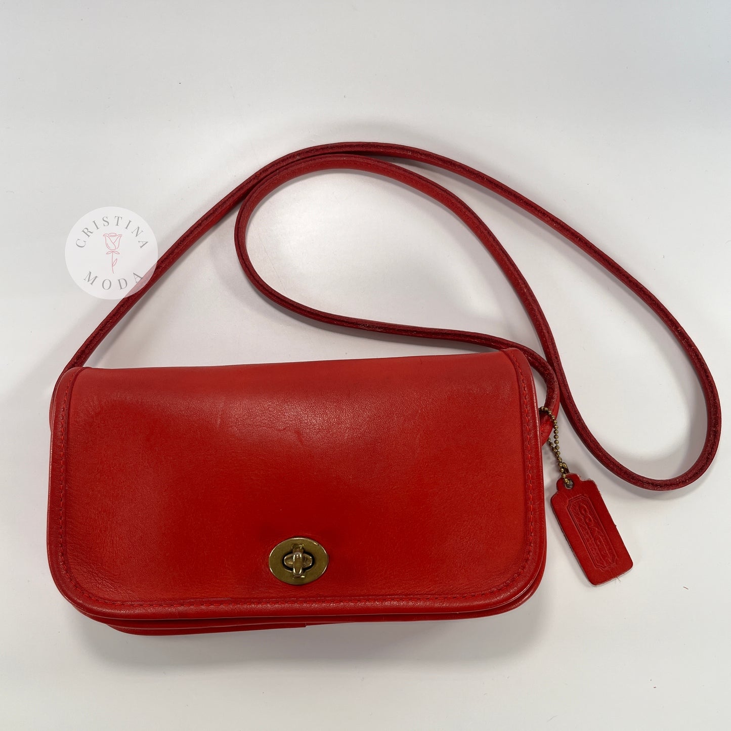 Vintage Coach NYC Dinky Bag 9375 Red 1980s