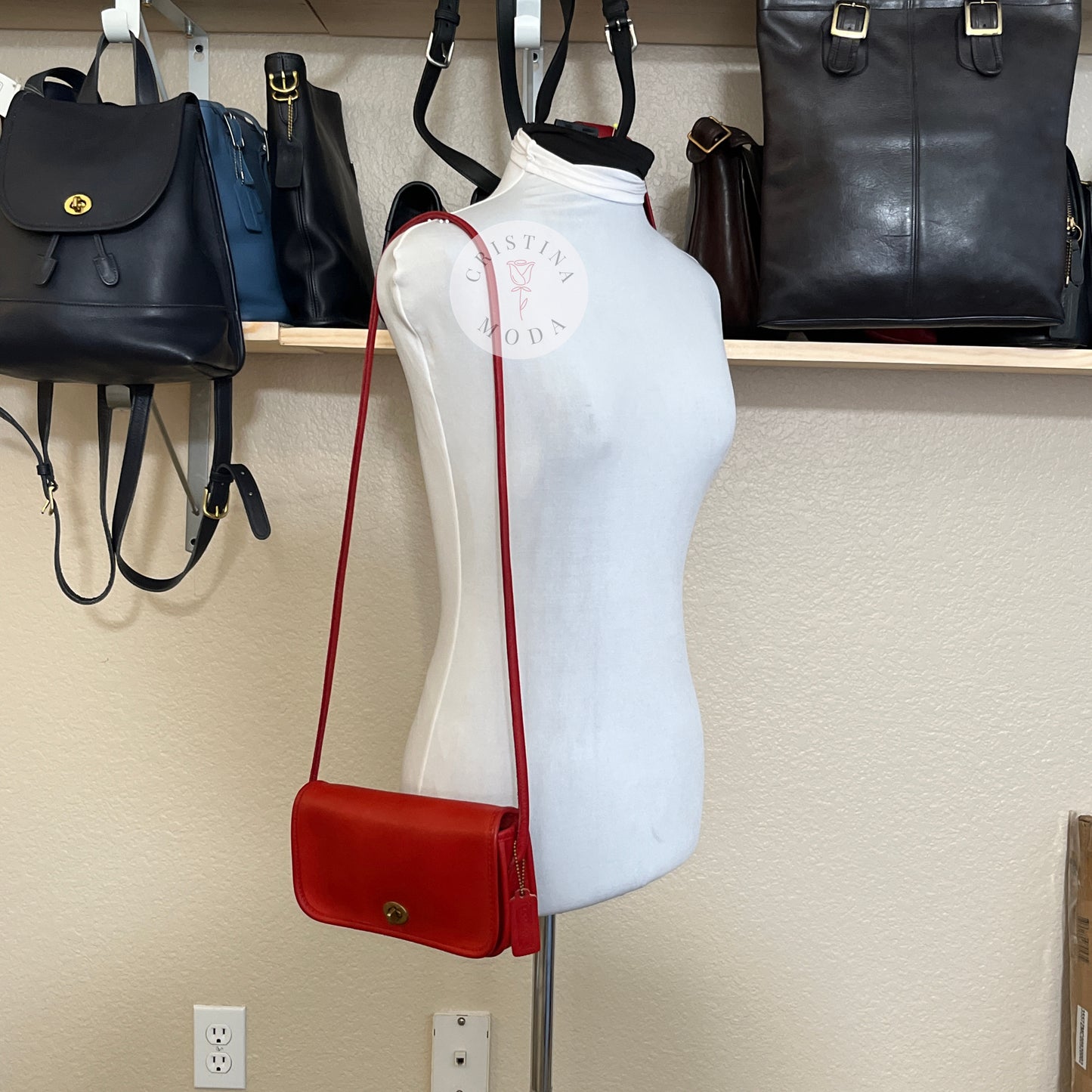 Vintage Coach NYC Dinky Bag 9375 Red 1980s