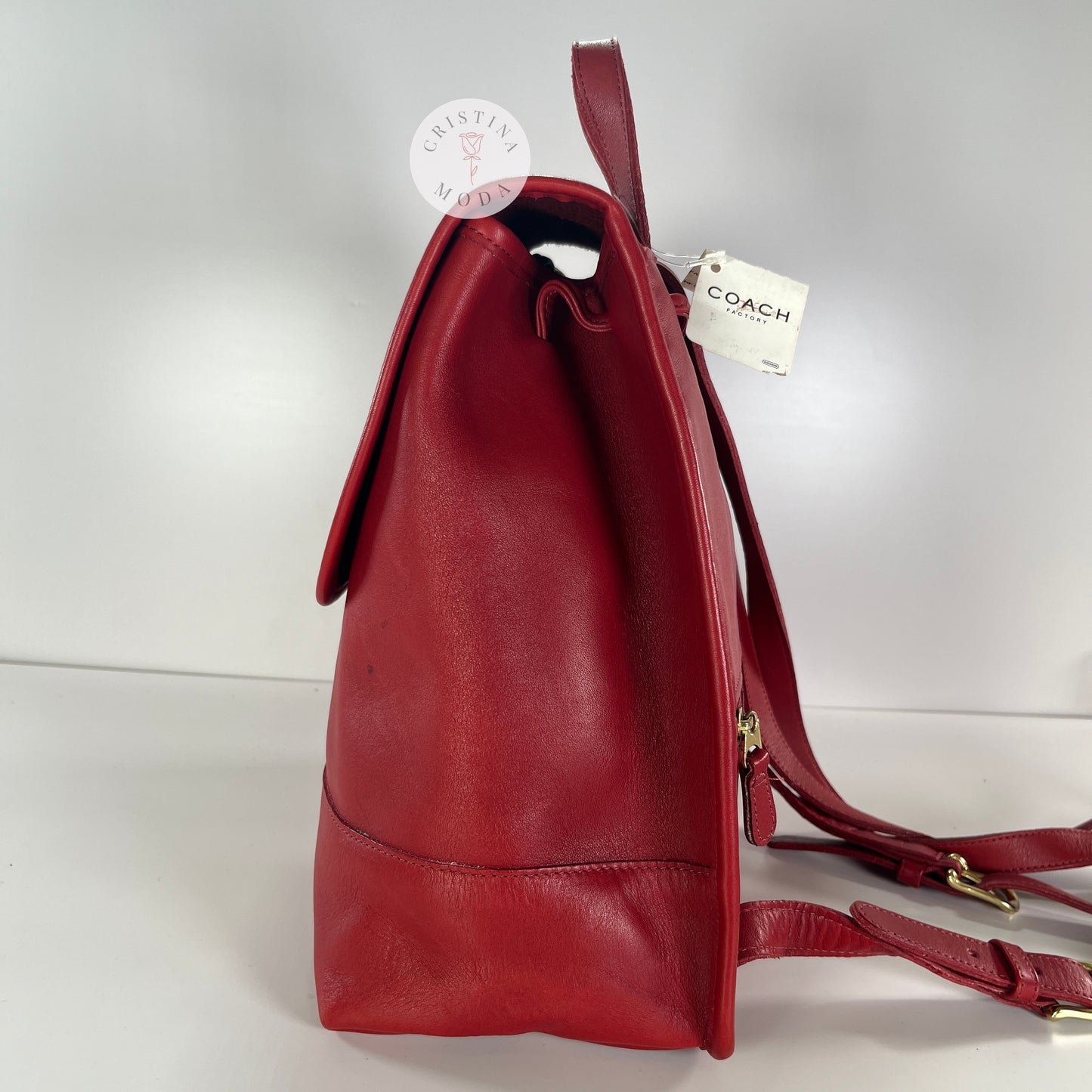NEW Vintage Coach Large Daypack Backpack 9791 Red USA 1999