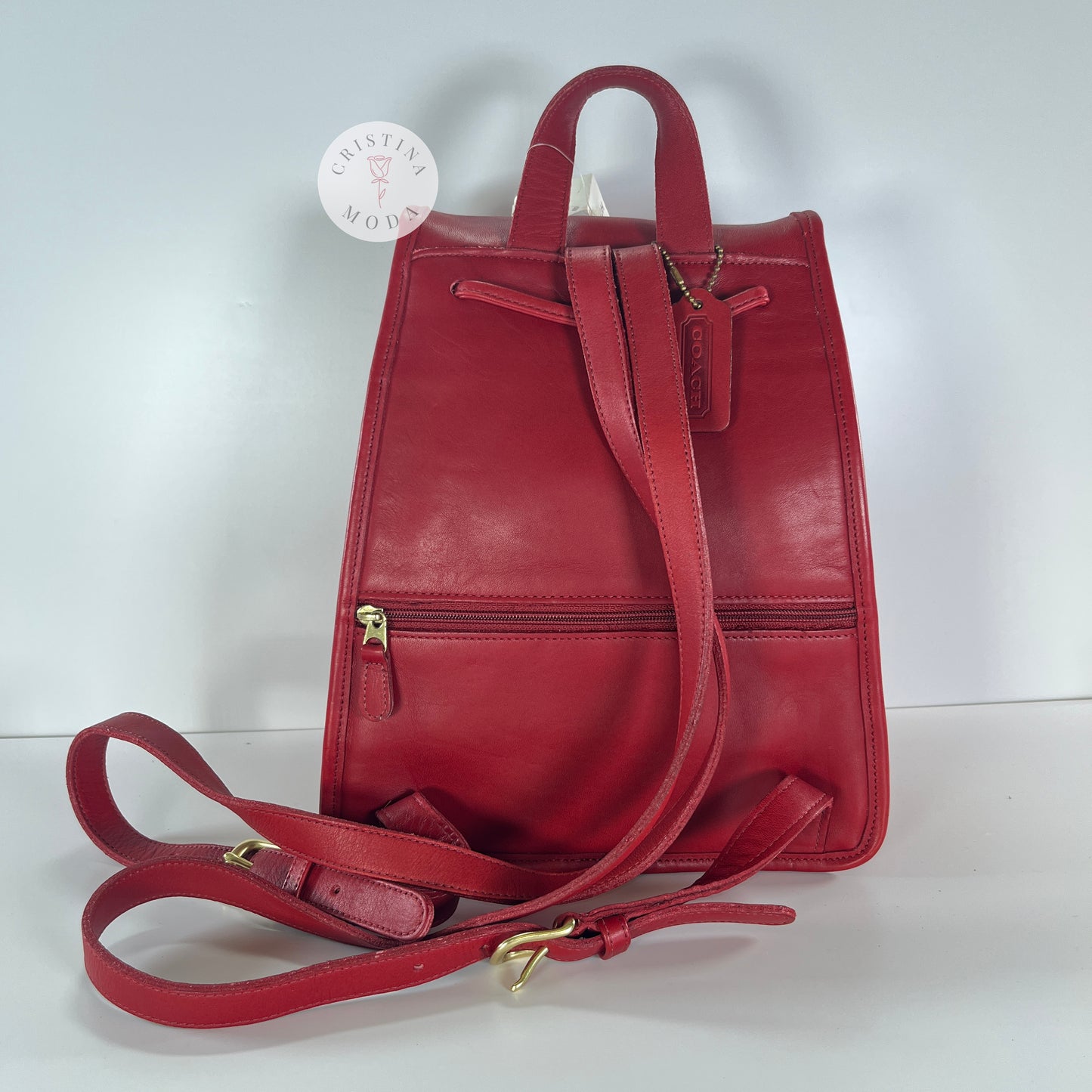 NEW Vintage Coach Large Daypack Backpack 9791 Red USA 1999