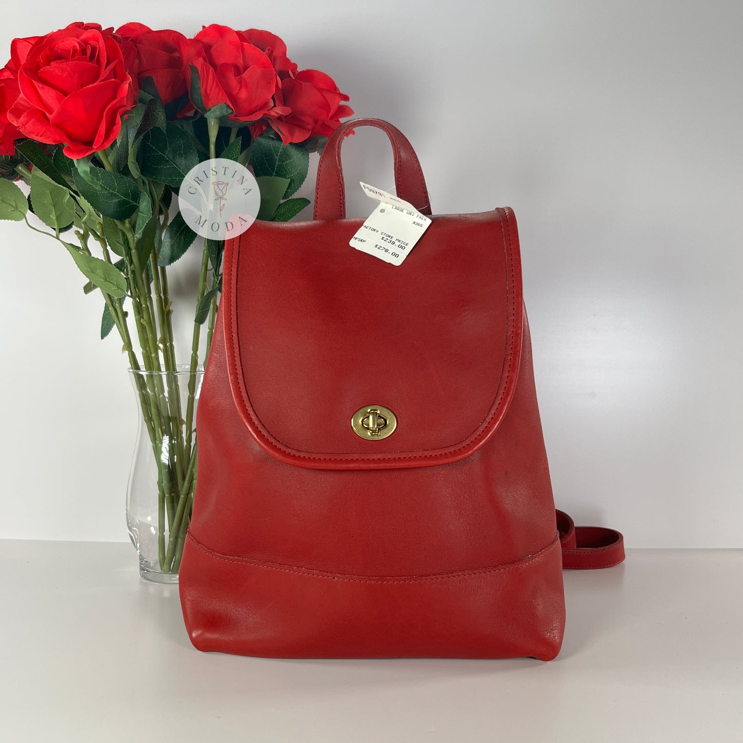 NEW Vintage Coach Large Daypack Backpack 9791 Red USA 1999