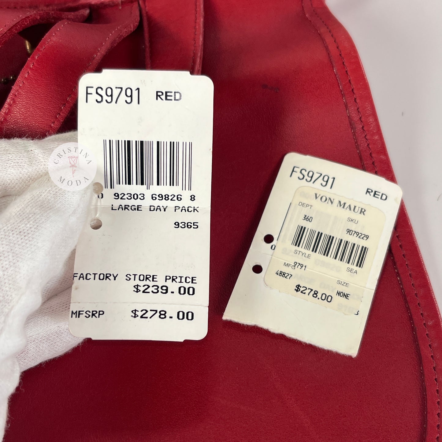 NEW Vintage Coach Large Daypack Backpack 9791 Red USA 1999