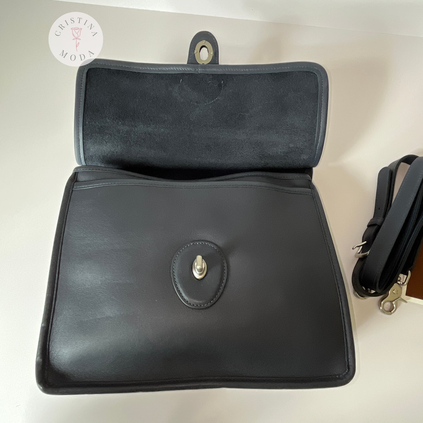 NEW Vintage Coach Willis Bag 9927 Navy & Nickel Hardware 2004
