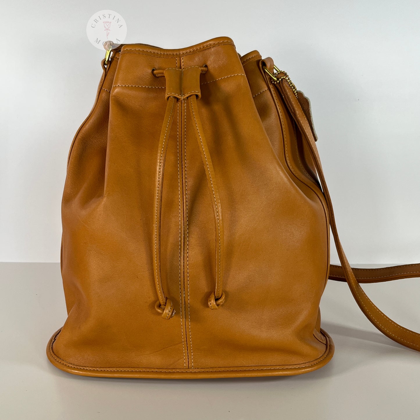 Vintage Coach Drawstring Sac Medium 4015 Honey USA
