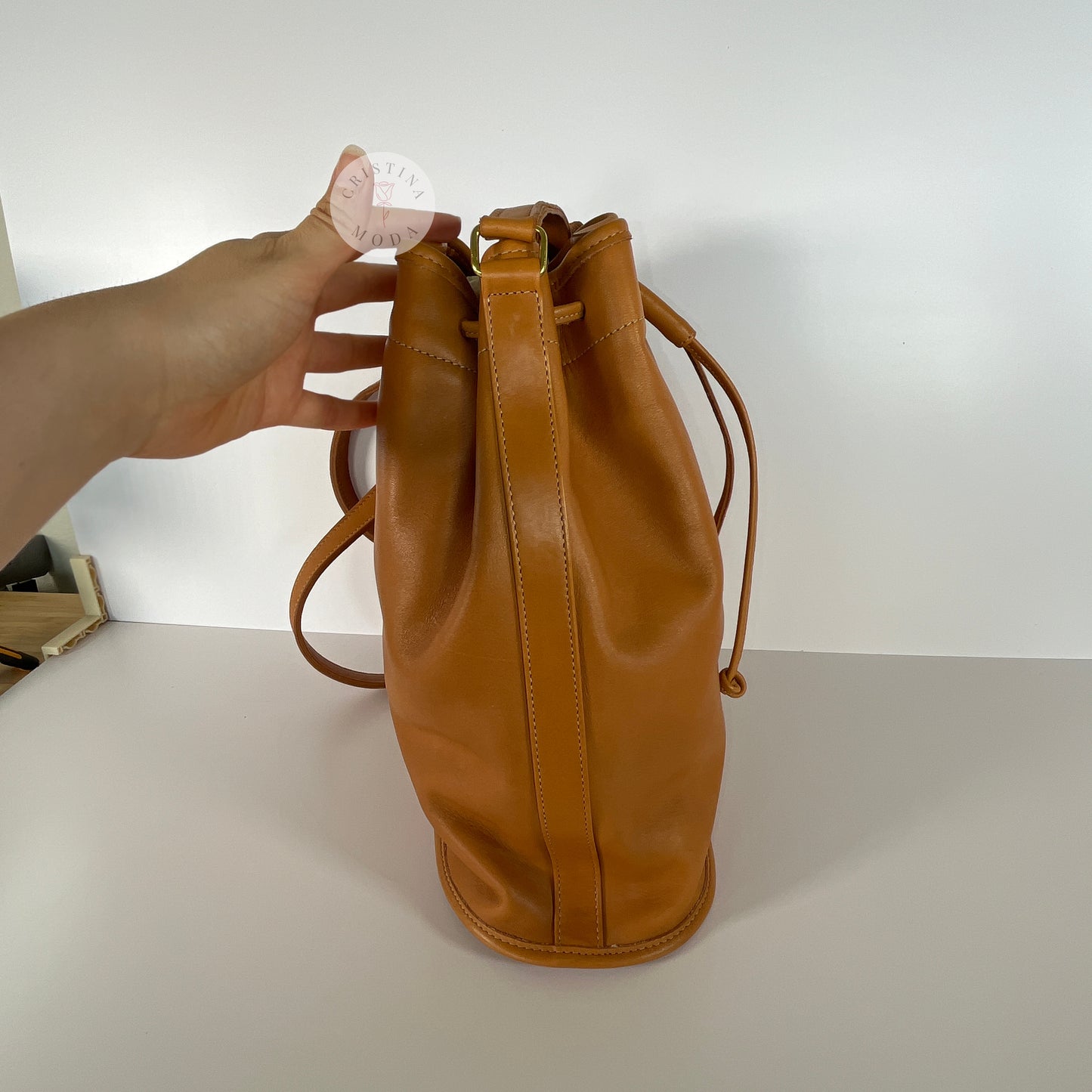 Vintage Coach Drawstring Sac Medium 4015 Honey USA