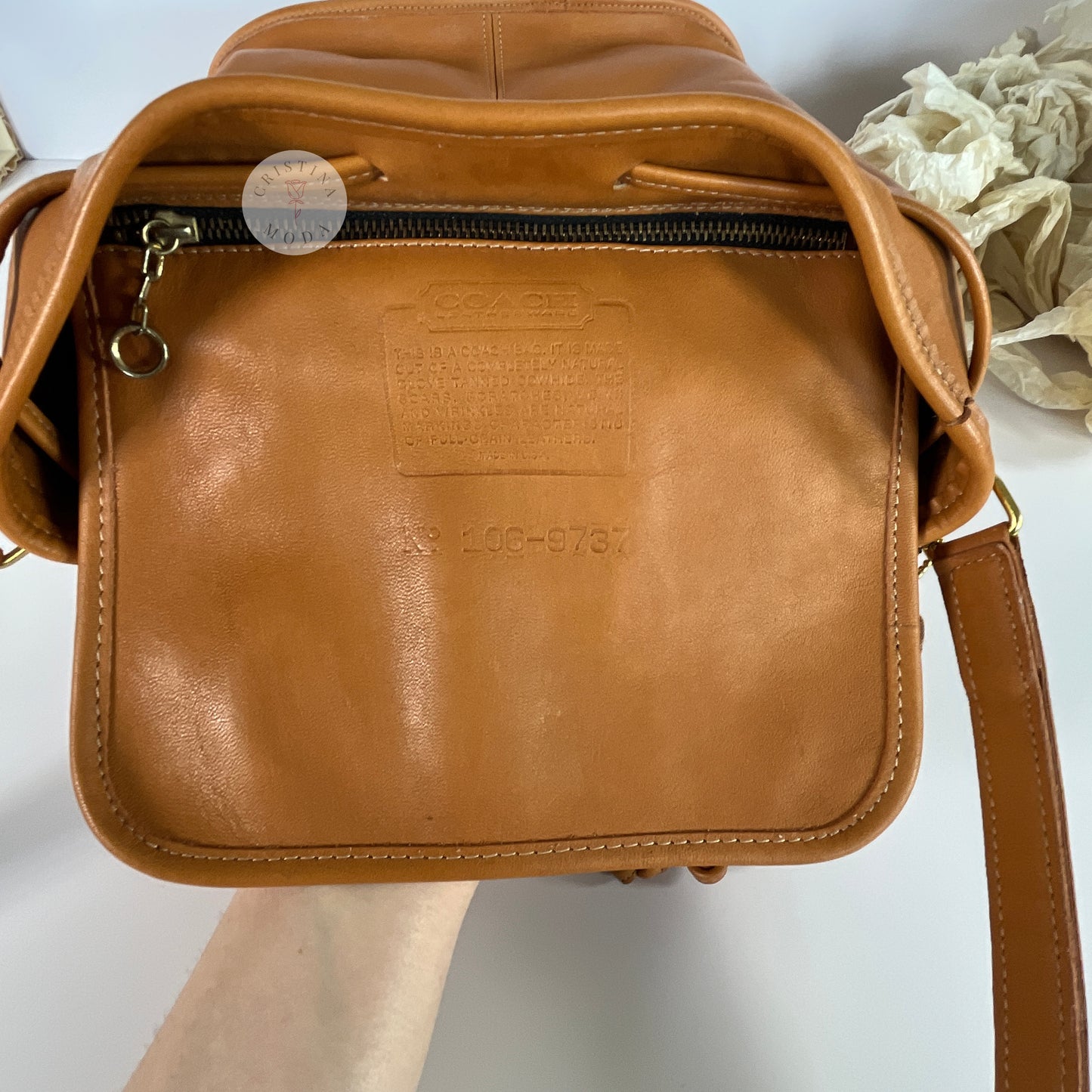 Vintage Coach Drawstring Sac Medium 4015 Honey USA