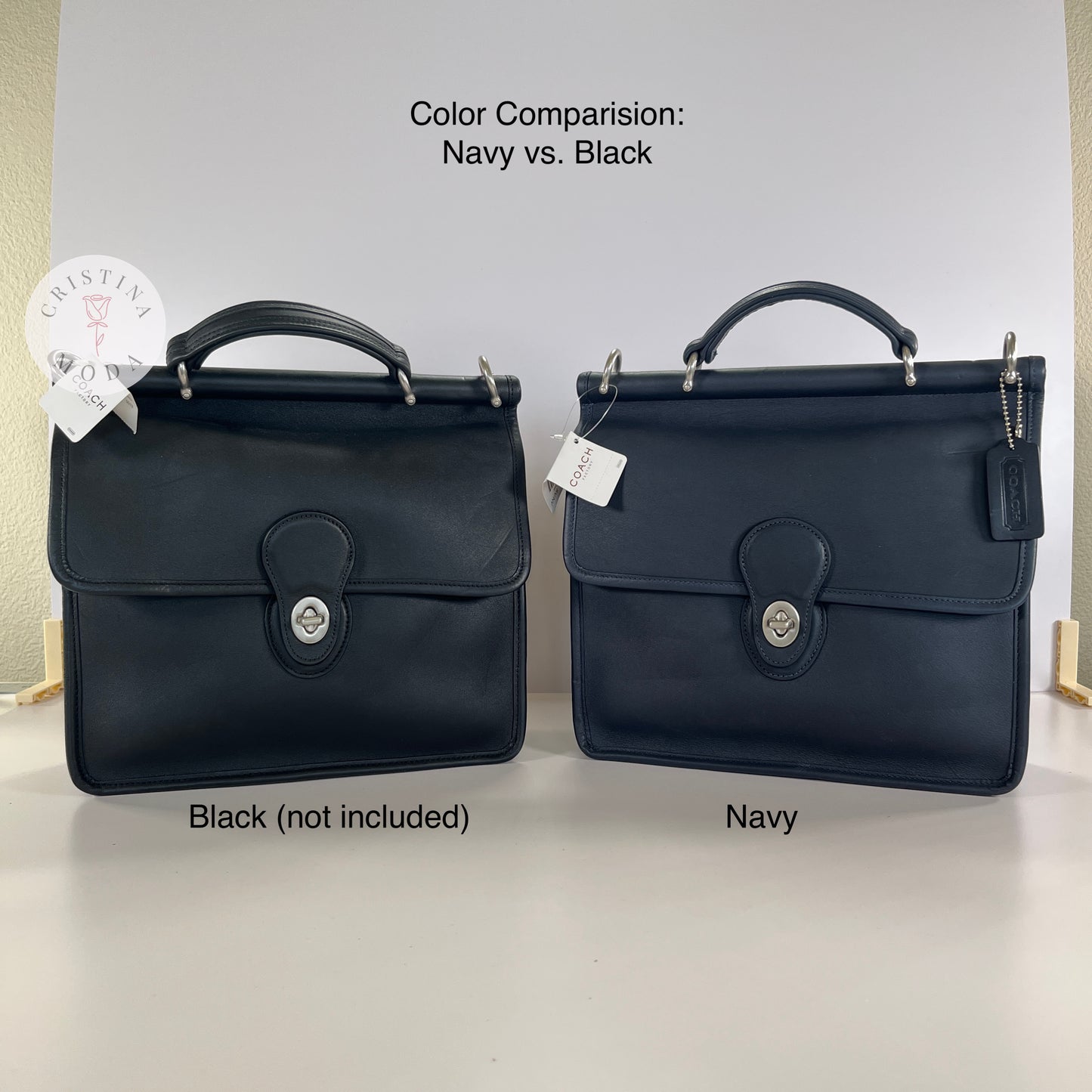 NEW Vintage Coach Willis Bag 9927 Navy & Nickel Hardware 2004