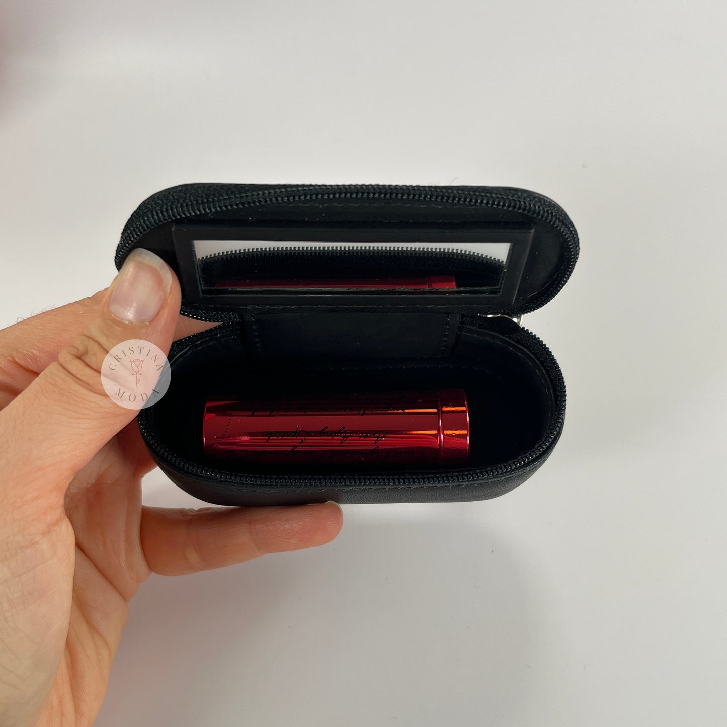 Vintage Coach Zip Around Lipstick Case Black Leather