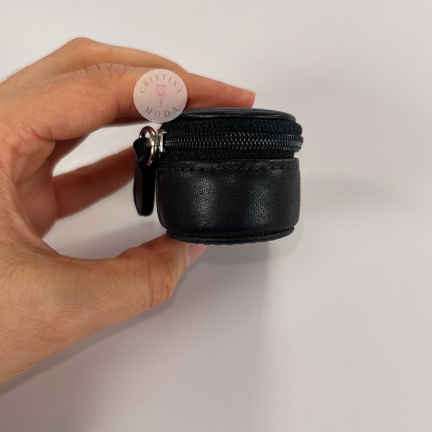 Vintage Coach Zip Around Lipstick Case Black Leather