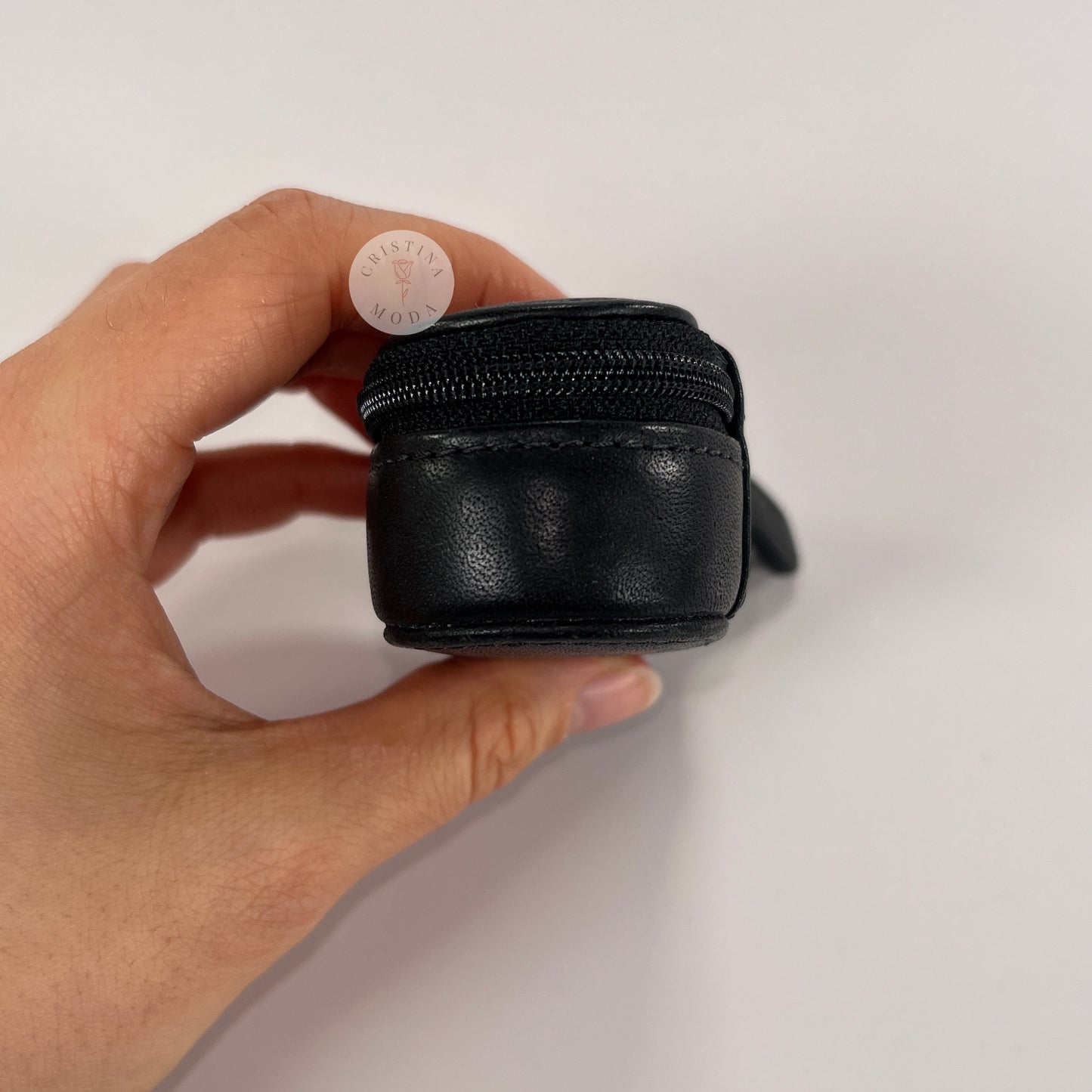 Vintage Coach Zip Around Lipstick Case Black Leather