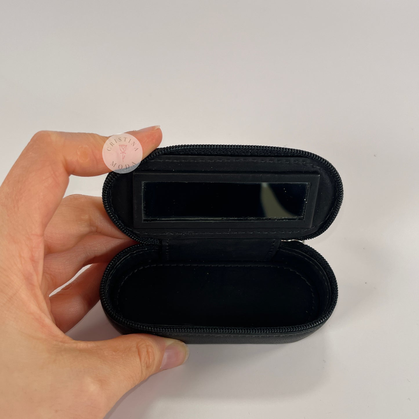 Vintage Coach Zip Around Lipstick Case Black Leather