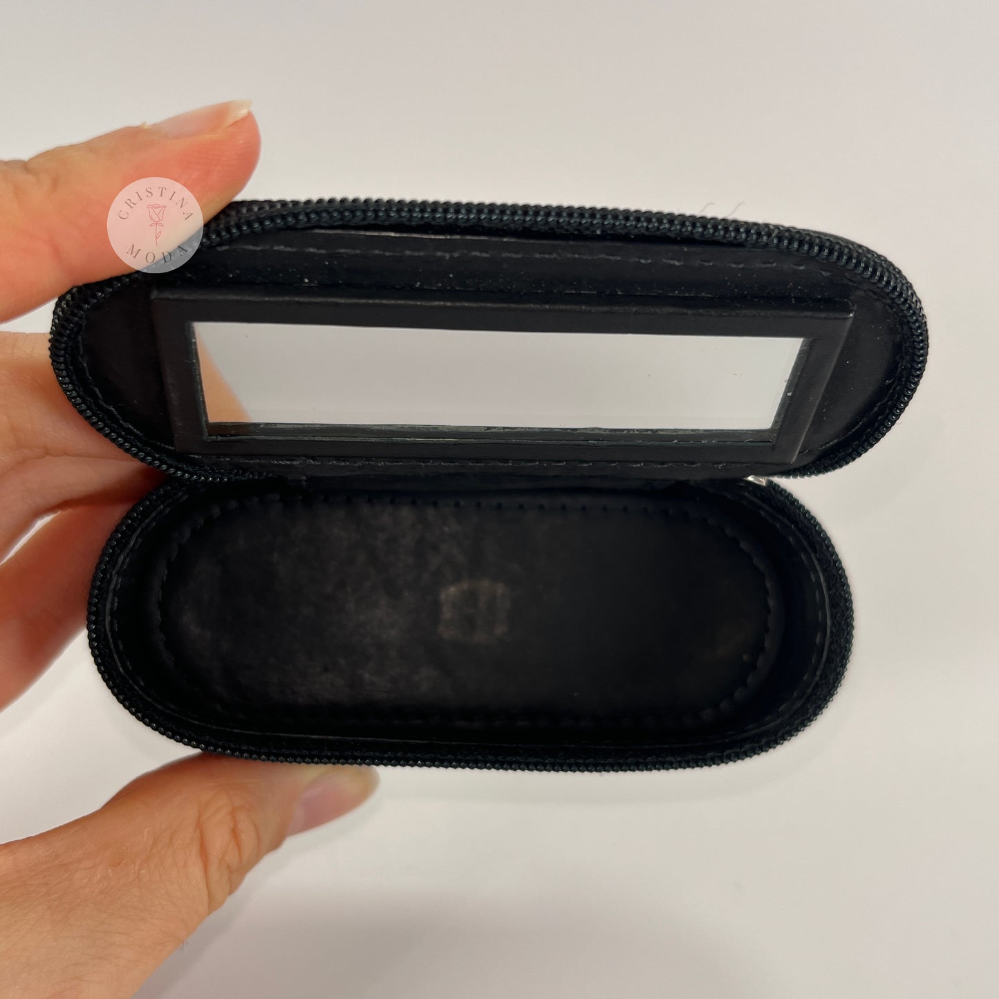 Vintage Coach Zip Around Lipstick Case Black Leather