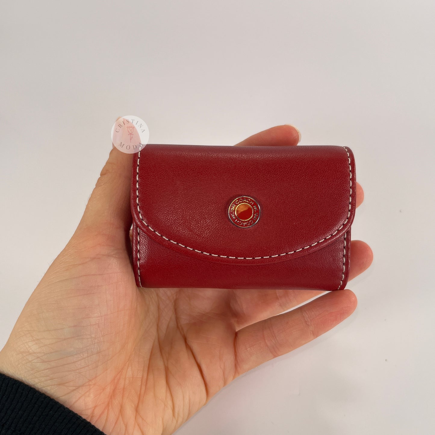 LIKE NEW Vintage Coach Leather Contact Lens Case Red