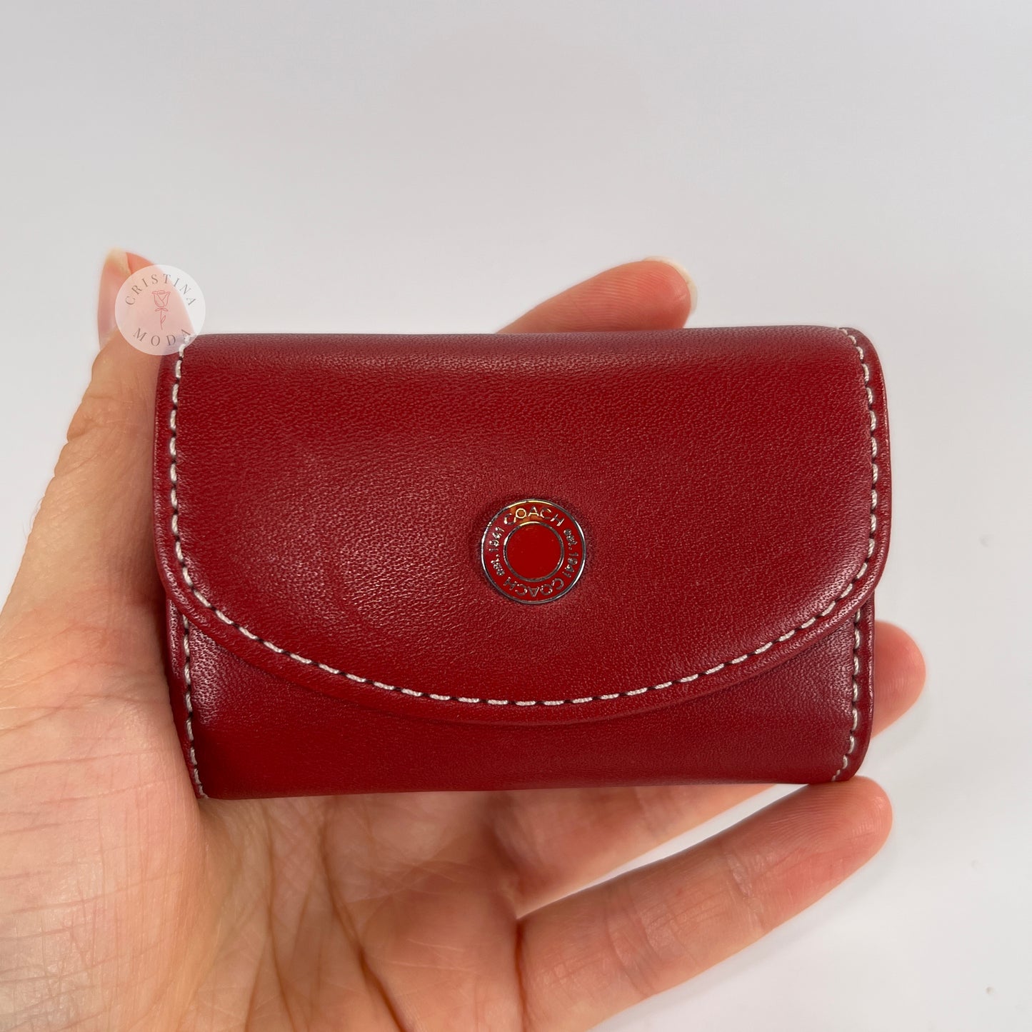 LIKE NEW Vintage Coach Leather Contact Lens Case Red