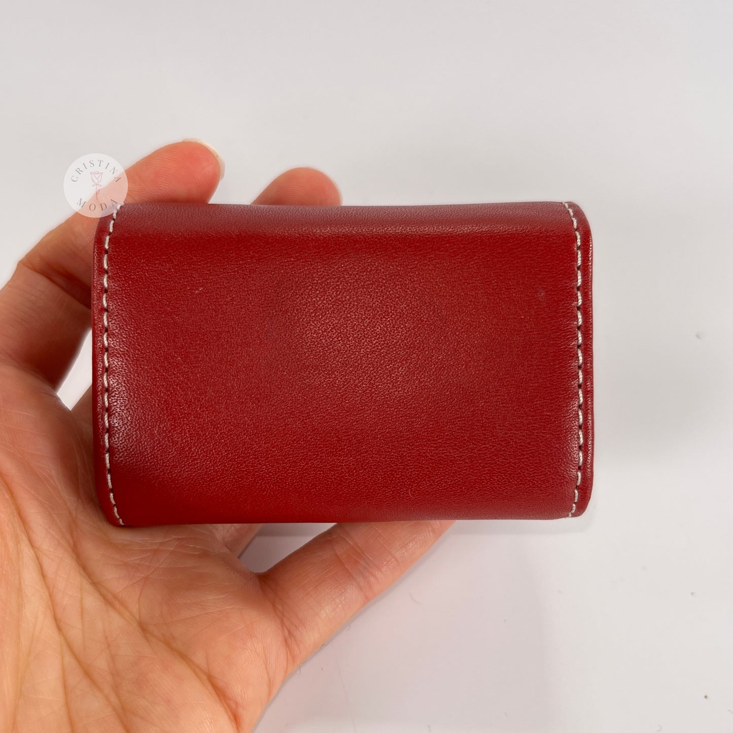 LIKE NEW Vintage Coach Leather Contact Lens Case Red