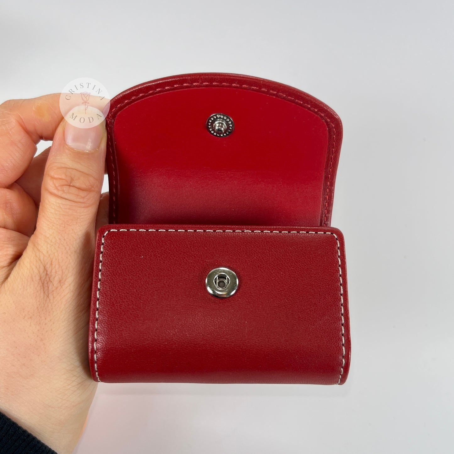 LIKE NEW Vintage Coach Leather Contact Lens Case Red