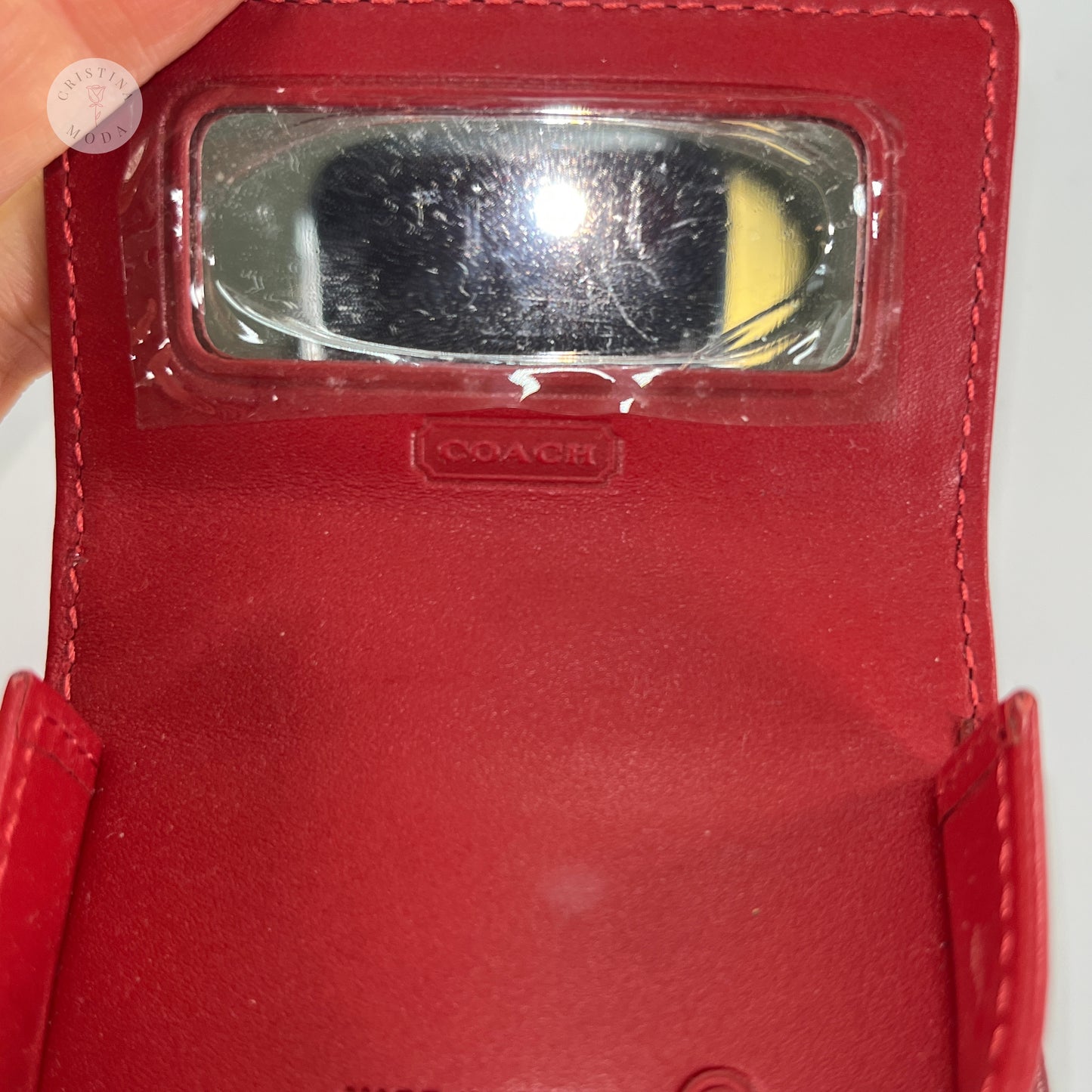 LIKE NEW Vintage Coach Leather Contact Lens Case Red