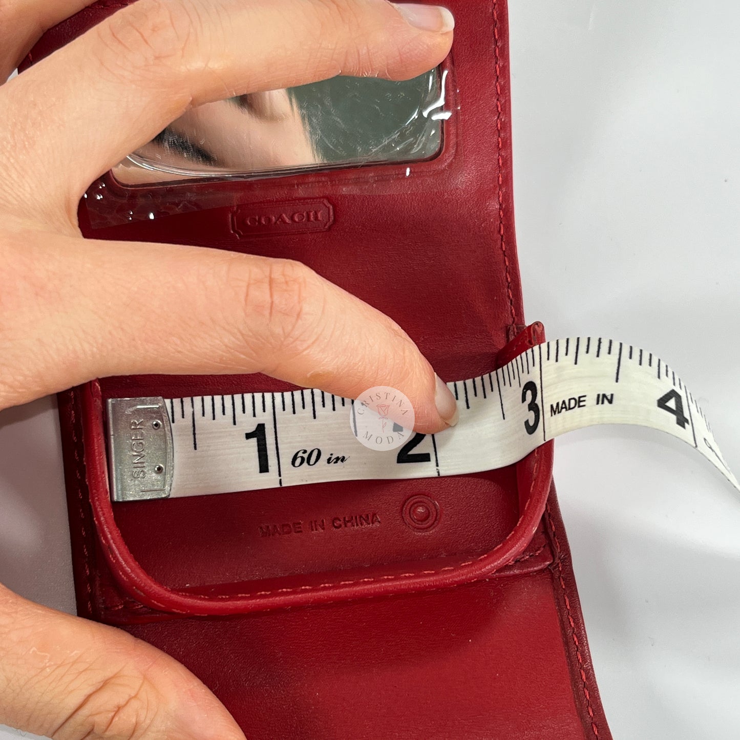 LIKE NEW Vintage Coach Leather Contact Lens Case Red