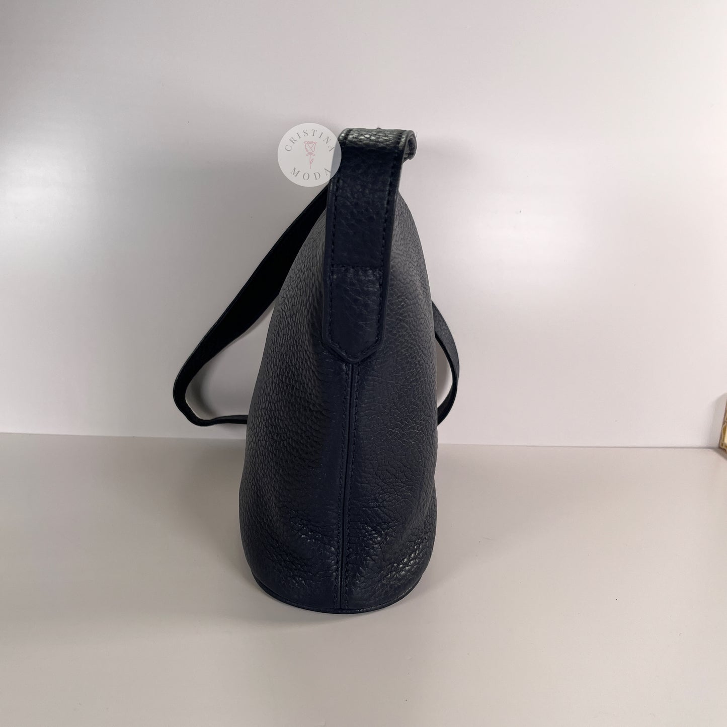 Vintage Coach Small Bucket Zip Natural Grain 4907 Navy
