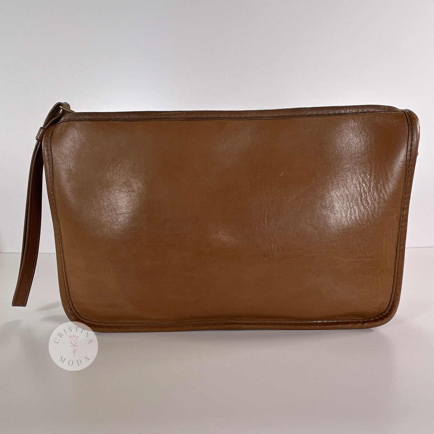 Vintage Coach NYC Zippered Clutch 9455 Tabac 1980's