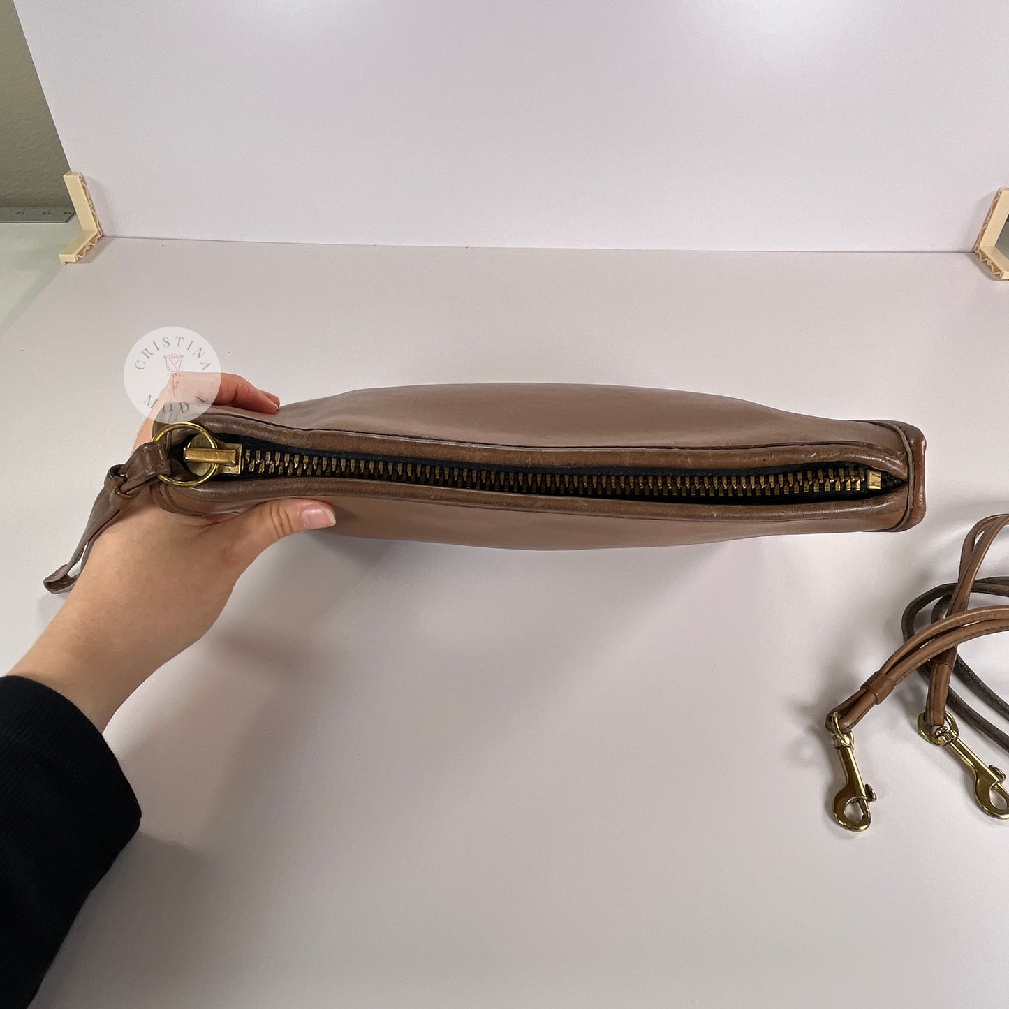 Vintage Coach NYC Zippered Clutch 9455 Tabac 1980's