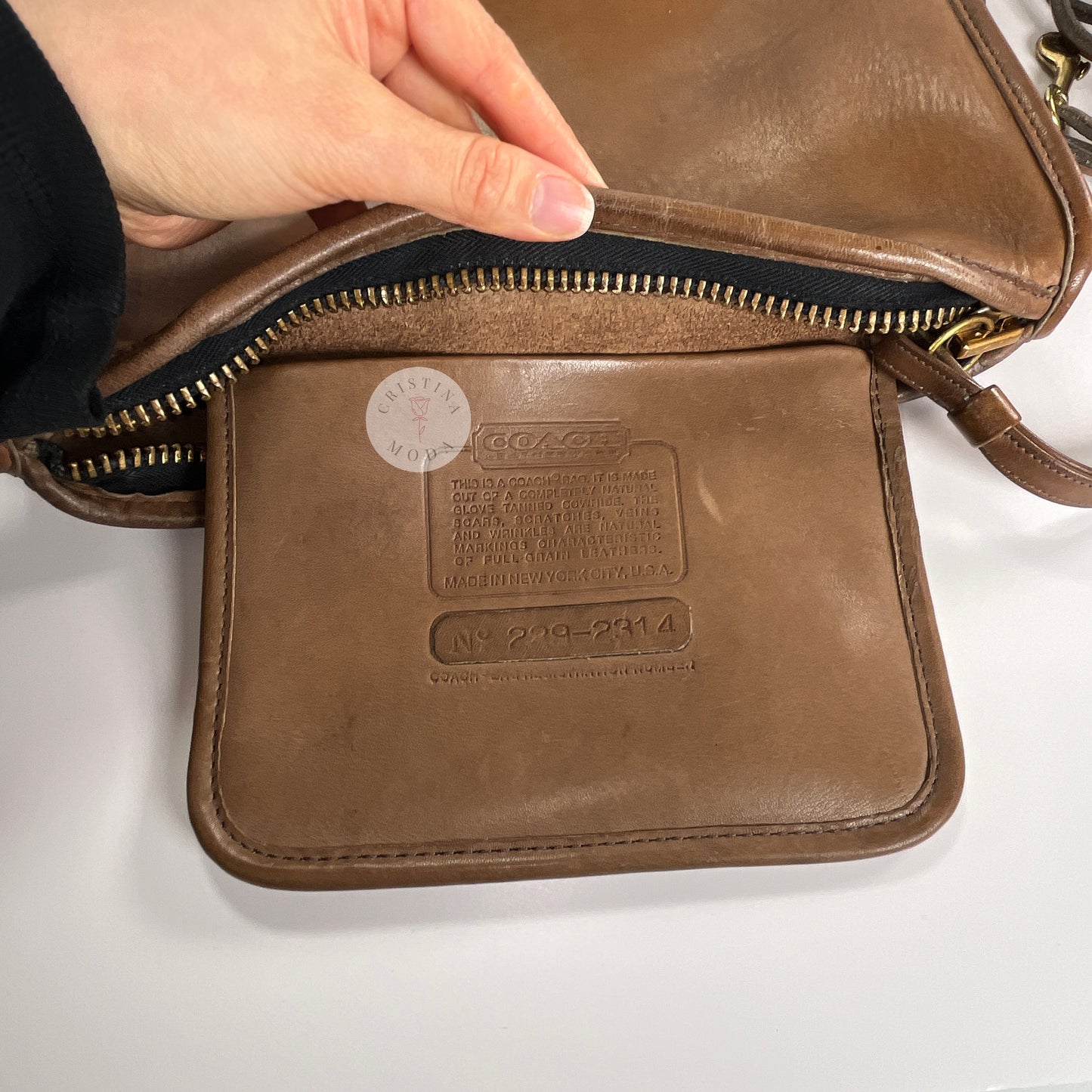 Vintage Coach NYC Zippered Clutch 9455 Tabac 1980's