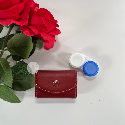 LIKE NEW Vintage Coach Leather Contact Lens Case Red