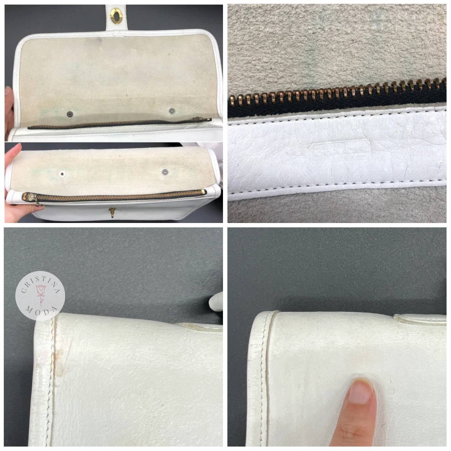 Vintage Coach Pre-Creed 1970's School Bag Clutch 9390 White