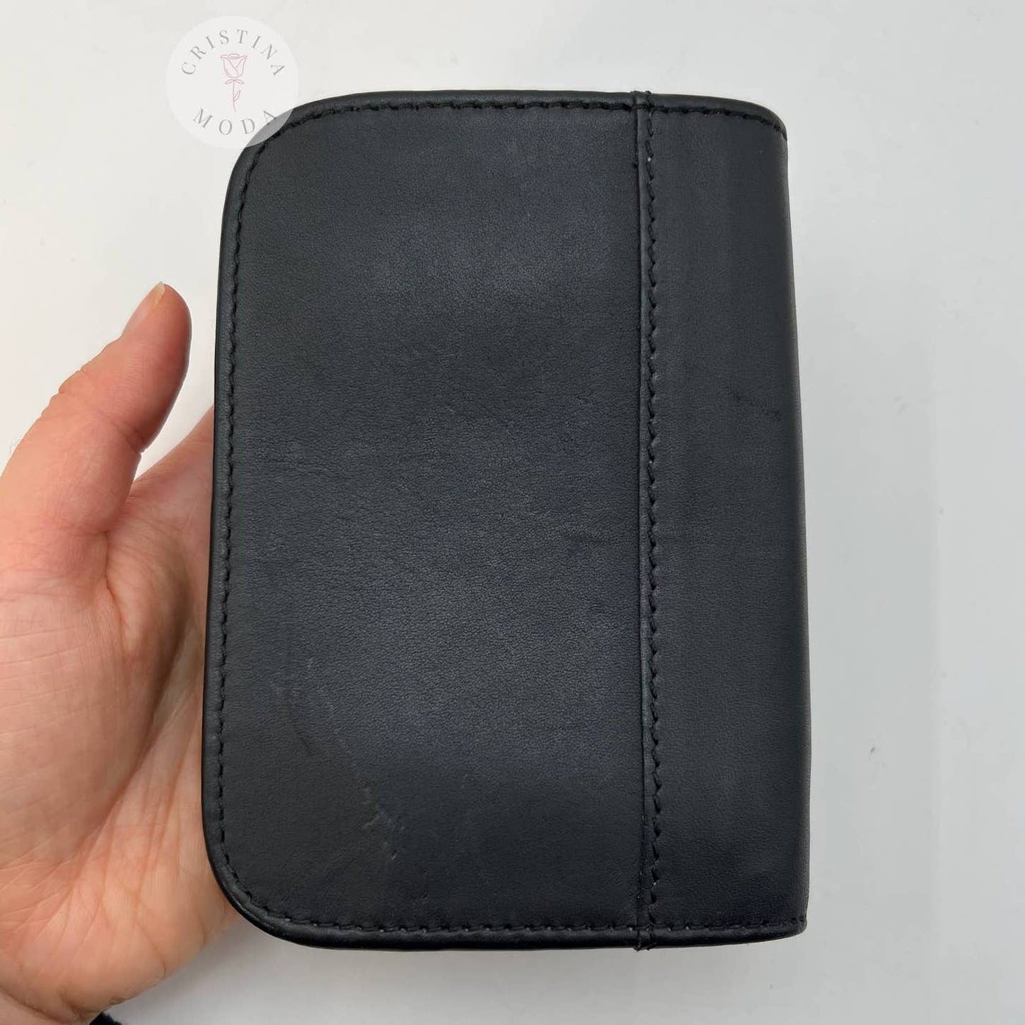 Vintage Coach Zip Around Compact Clutch 6901 Black