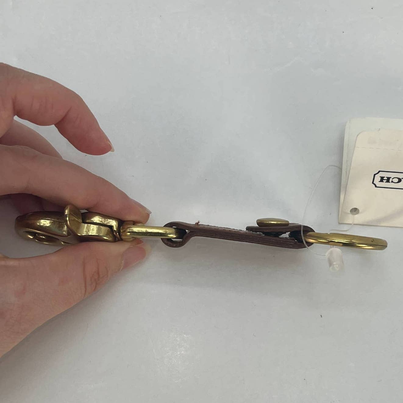 NEW Vintage Coach Trigger Snap Key Fob 7212 British Tan