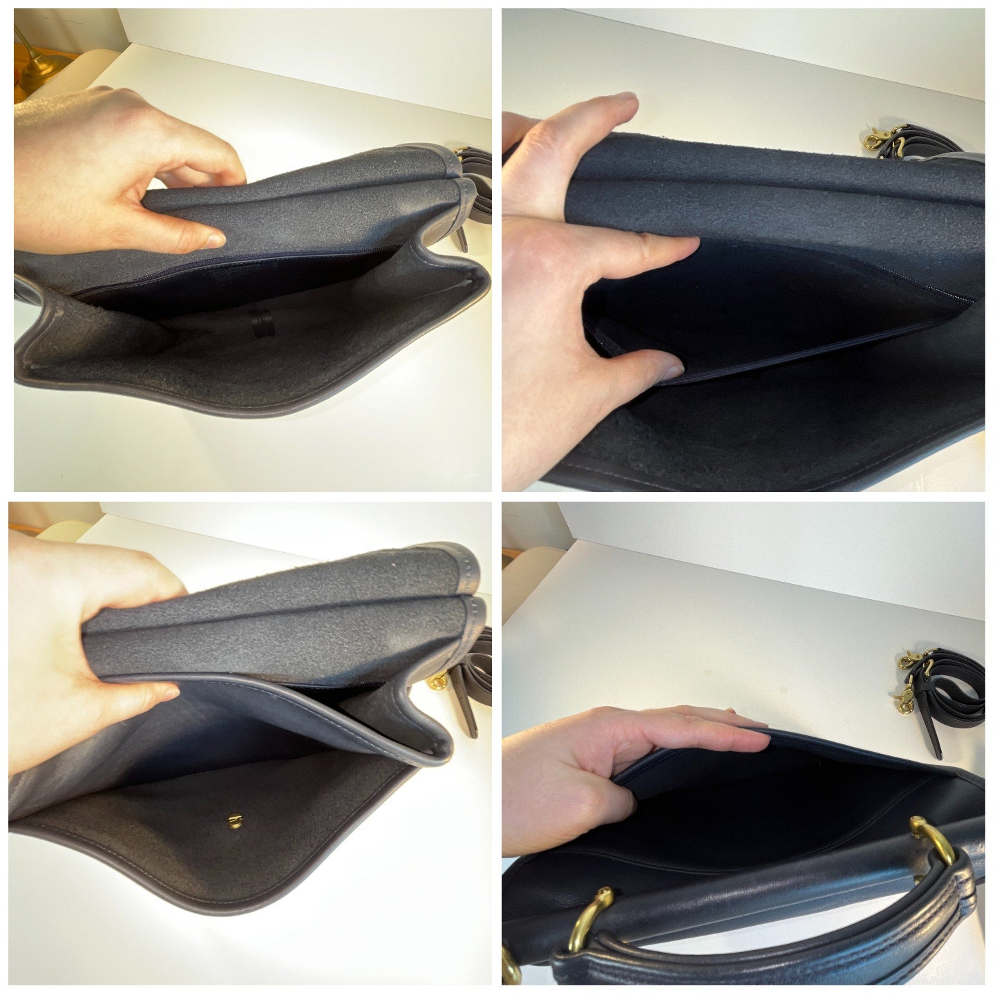 Vintage Coach Willis Bag 9927 Navy Blue 2005