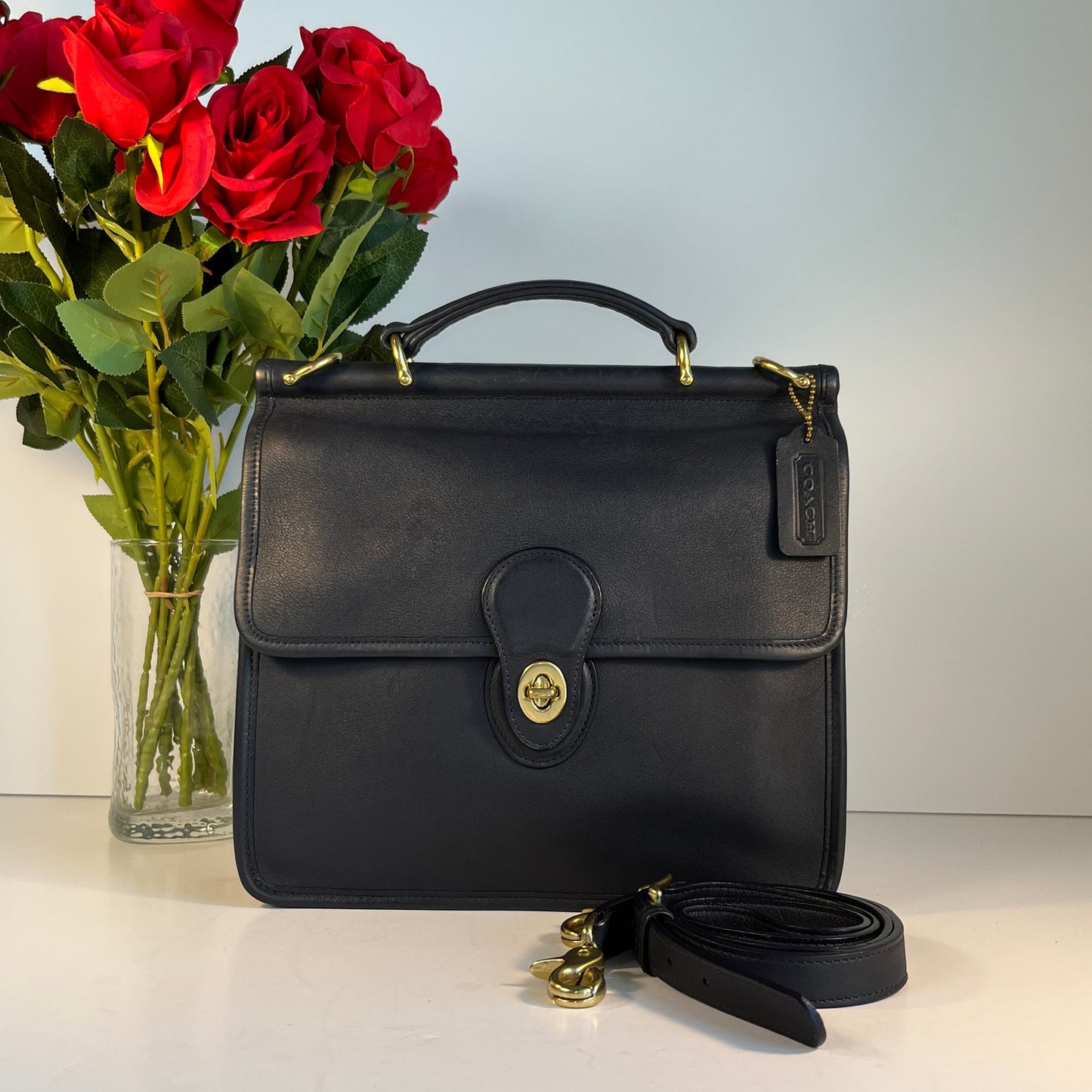Vintage Coach Willis Bag 9927 Navy Blue 2005