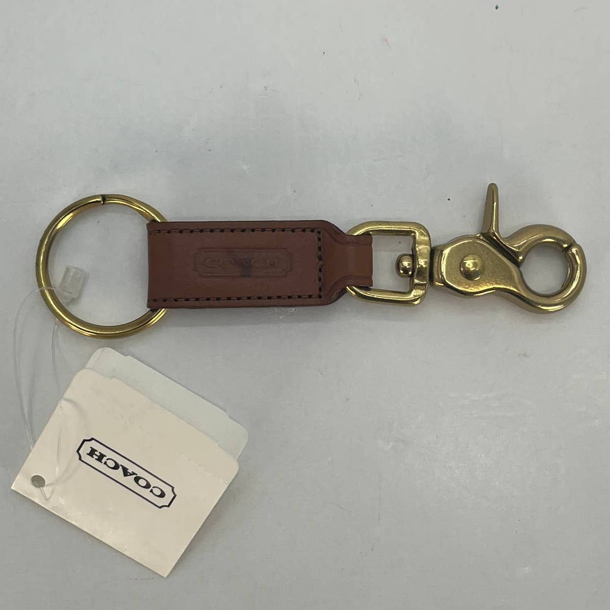 NEW Vintage Coach Trigger Snap Key Fob 7212 British Tan
