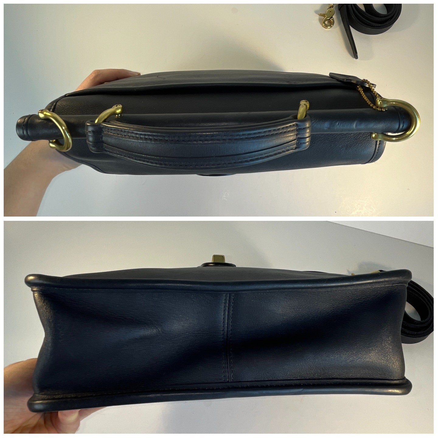 Vintage Coach Willis Bag 9927 Navy Blue 2005