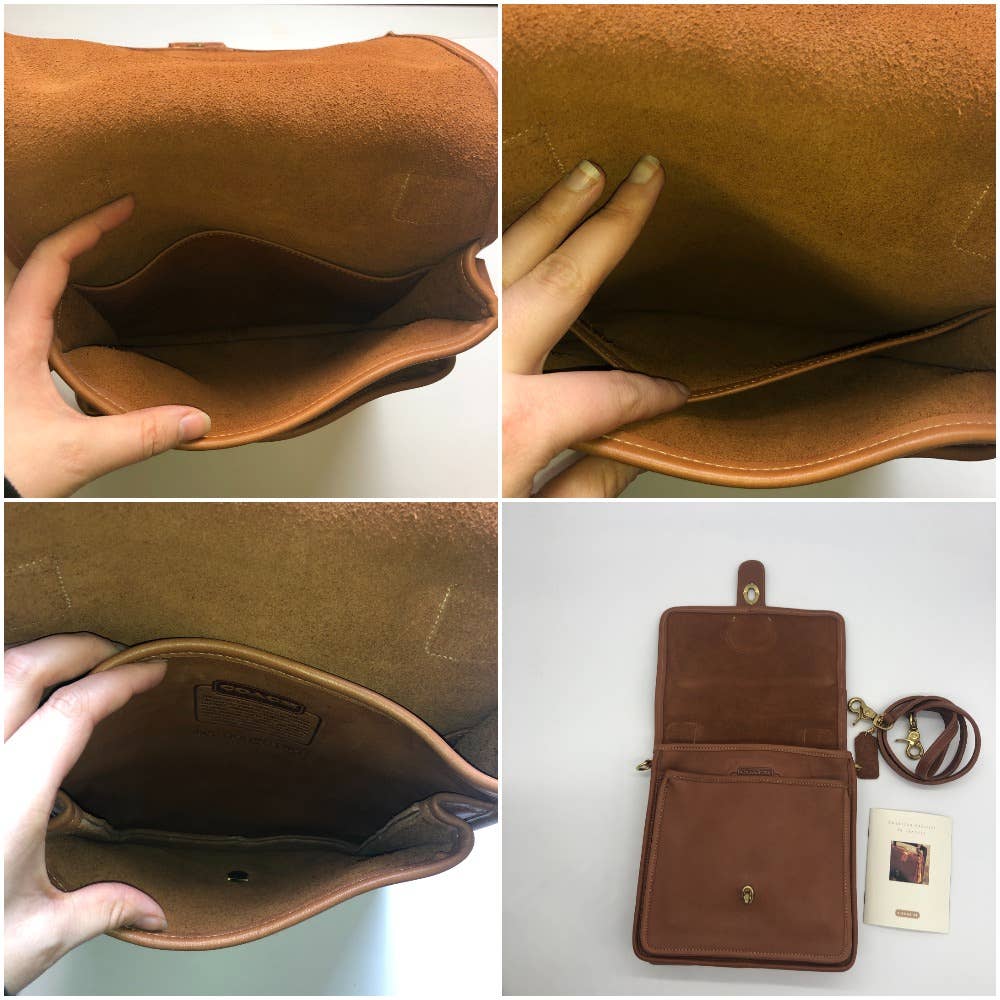 LIKE NEW Vintage Coach Shoulder Pouch Large Station Bag 5130 British Tan USA